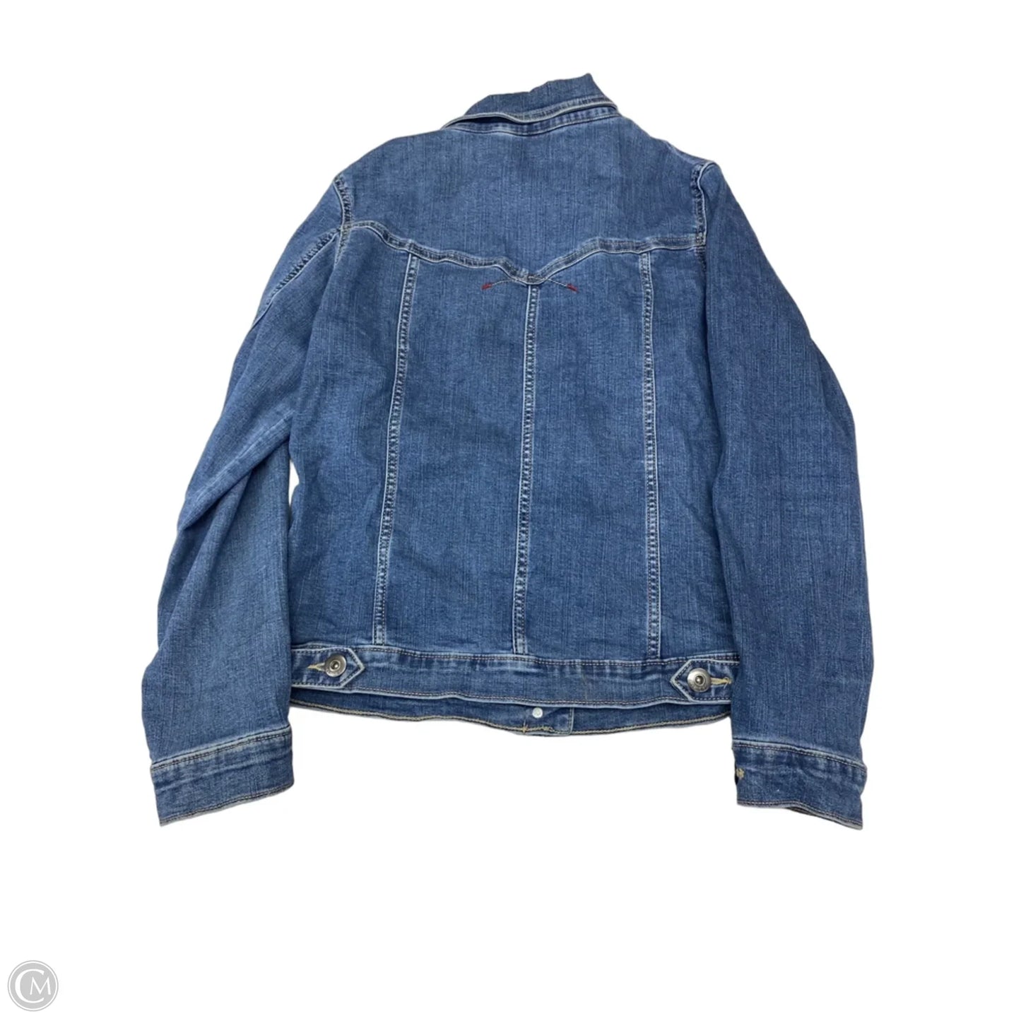Jacket Denim By Wrangler In Blue Denim, Size: L
