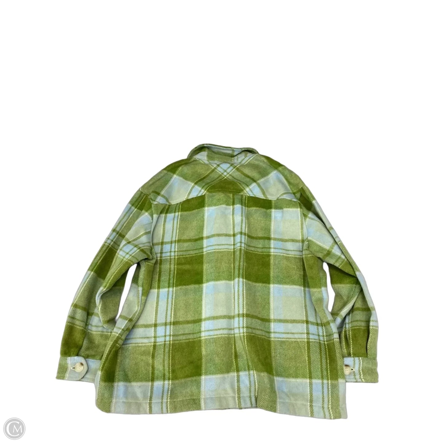Jacket Shirt By Workshop In Plaid Pattern, Size: M