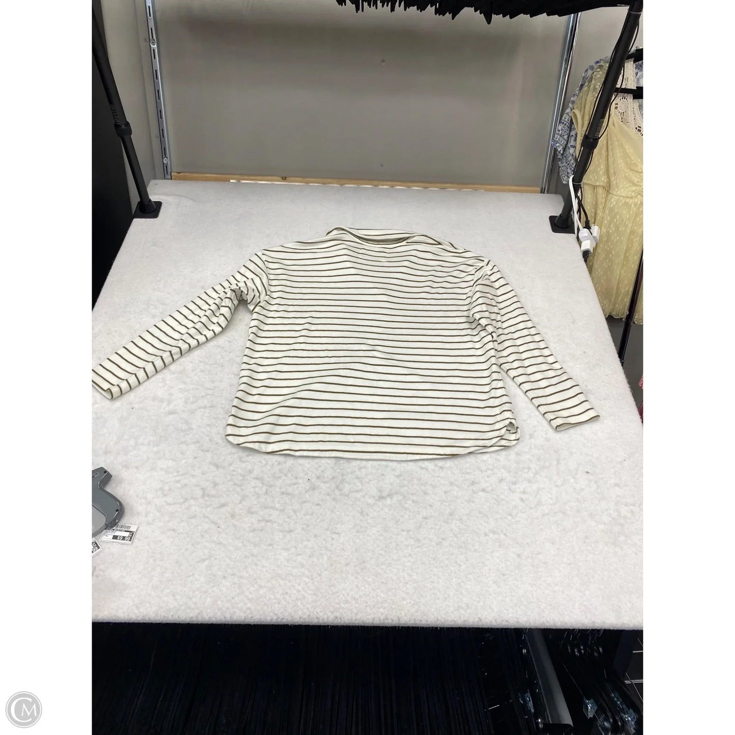 Top Long Sleeve Basic By Natural Reflections In Green & White, Size: Xl