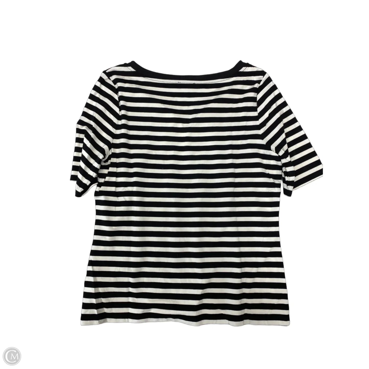 Top Short Sleeve By Talbots In Striped Pattern, Size: M