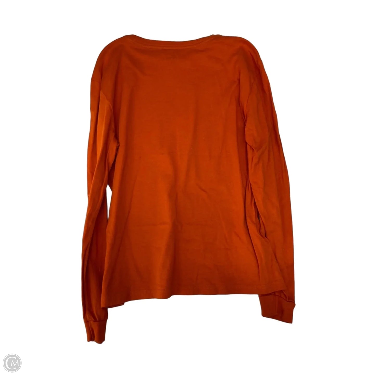Athletic Top Long Sleeve Crewneck By Adidas In Orange, Size: M