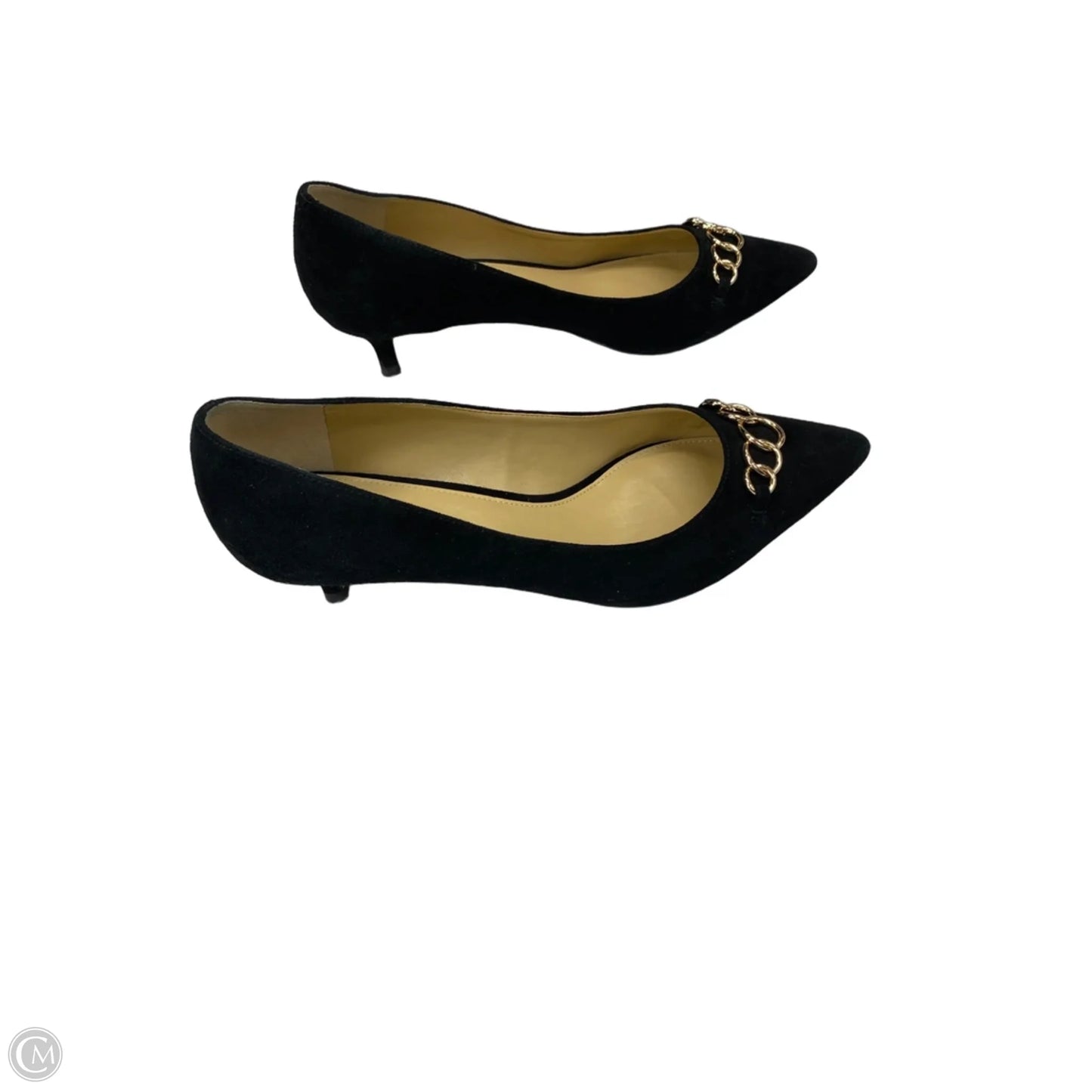 Shoes Heels Kitten By Talbots In Black & Gold, Size: 9.5