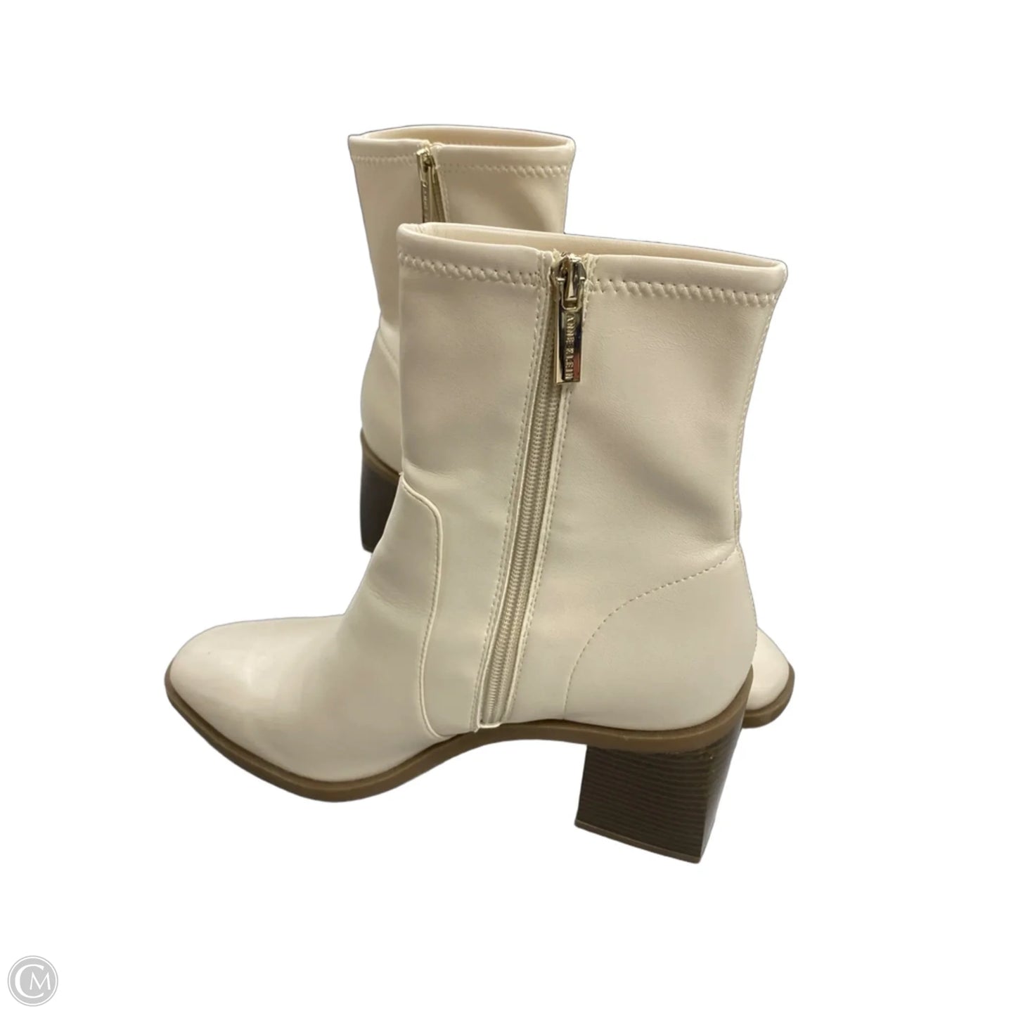 Boots Ankle Heels By Anne Klein In Cream, Size: 9.5