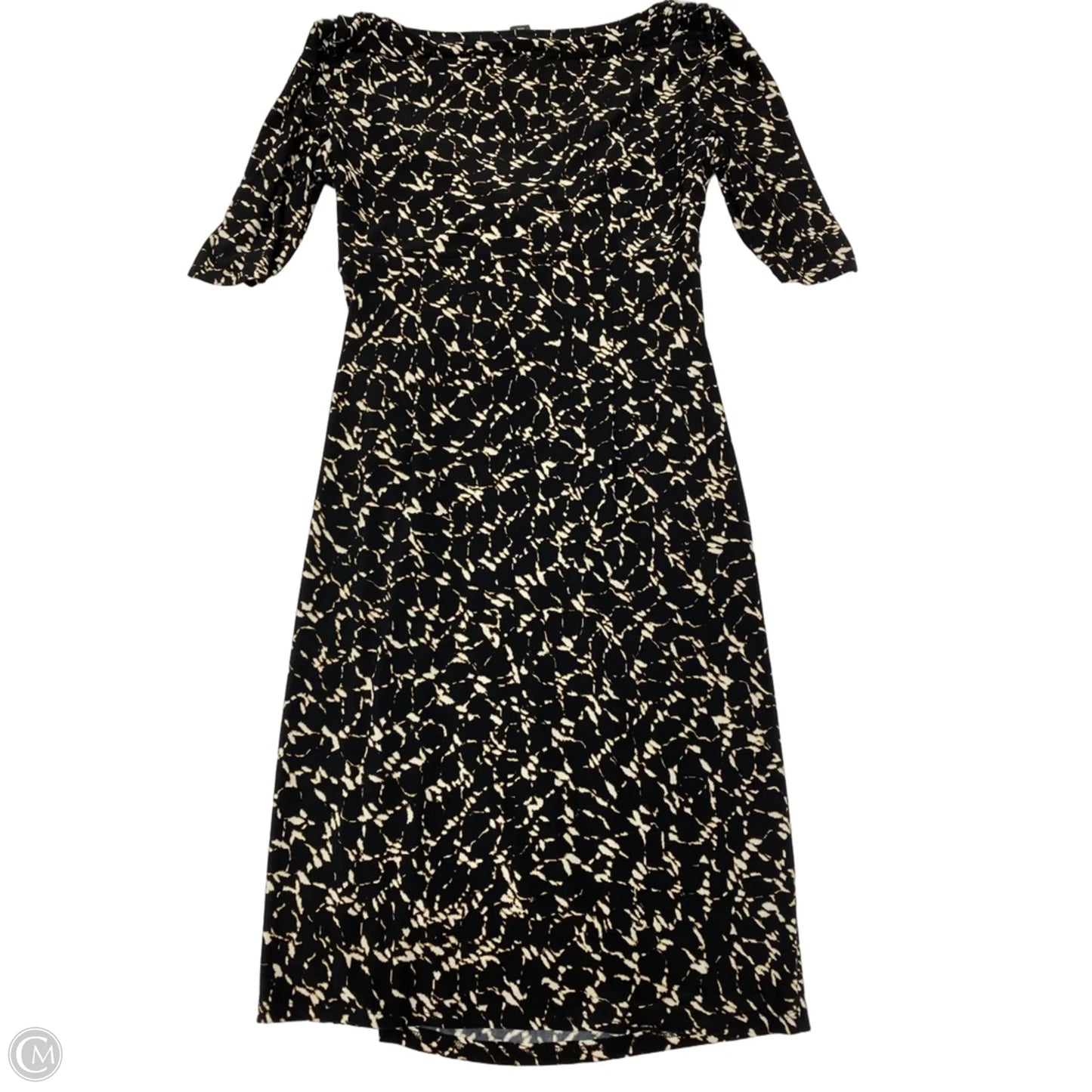 Dress Work By Lauren By Ralph Lauren In Black & Cream, Size: S