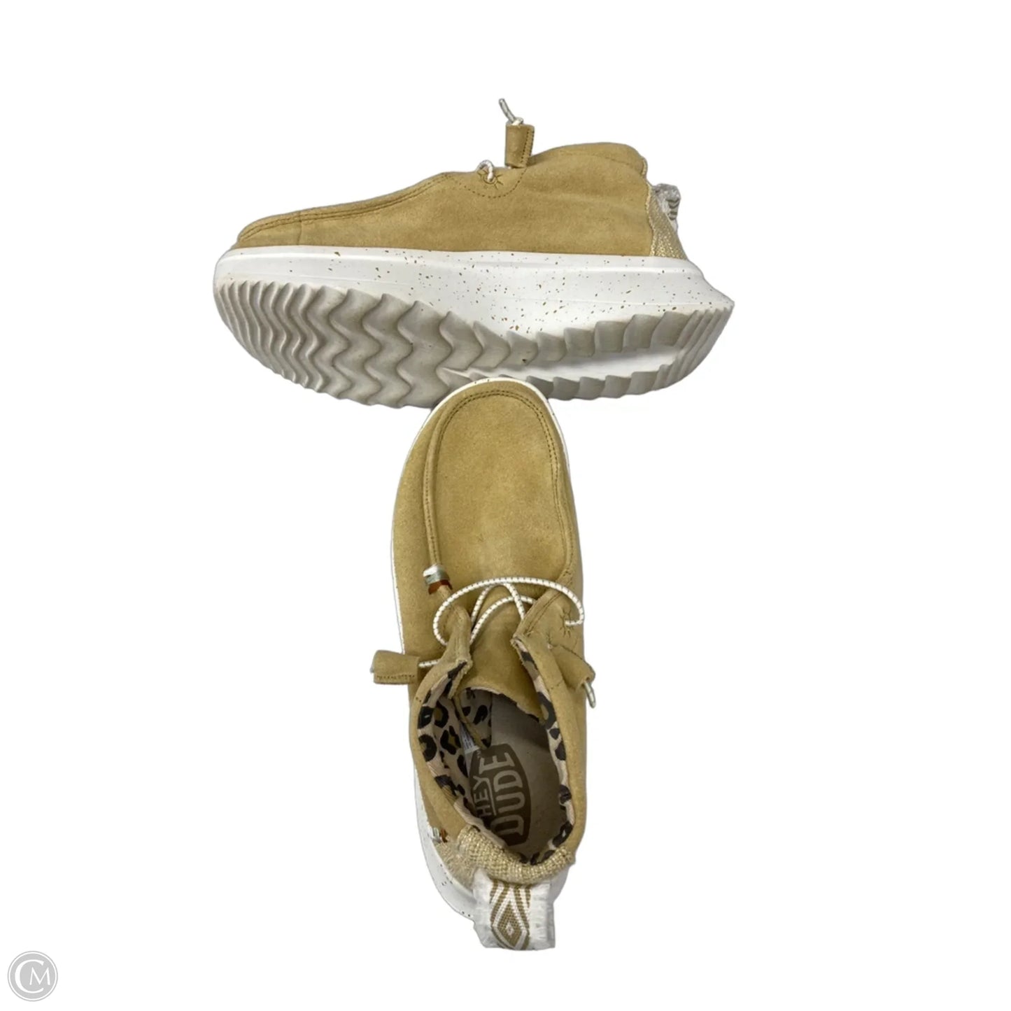 Shoes Athletic By Hey Dude In Tan, Size: 10