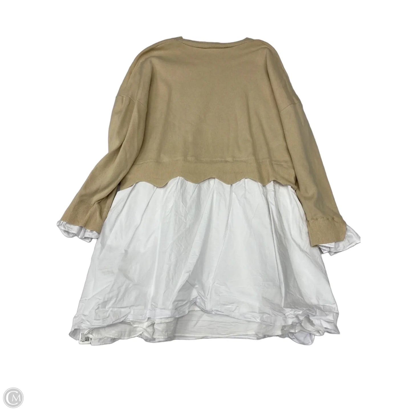 Dress Casual Midi By English Factory In Brown & White, Size: 1x