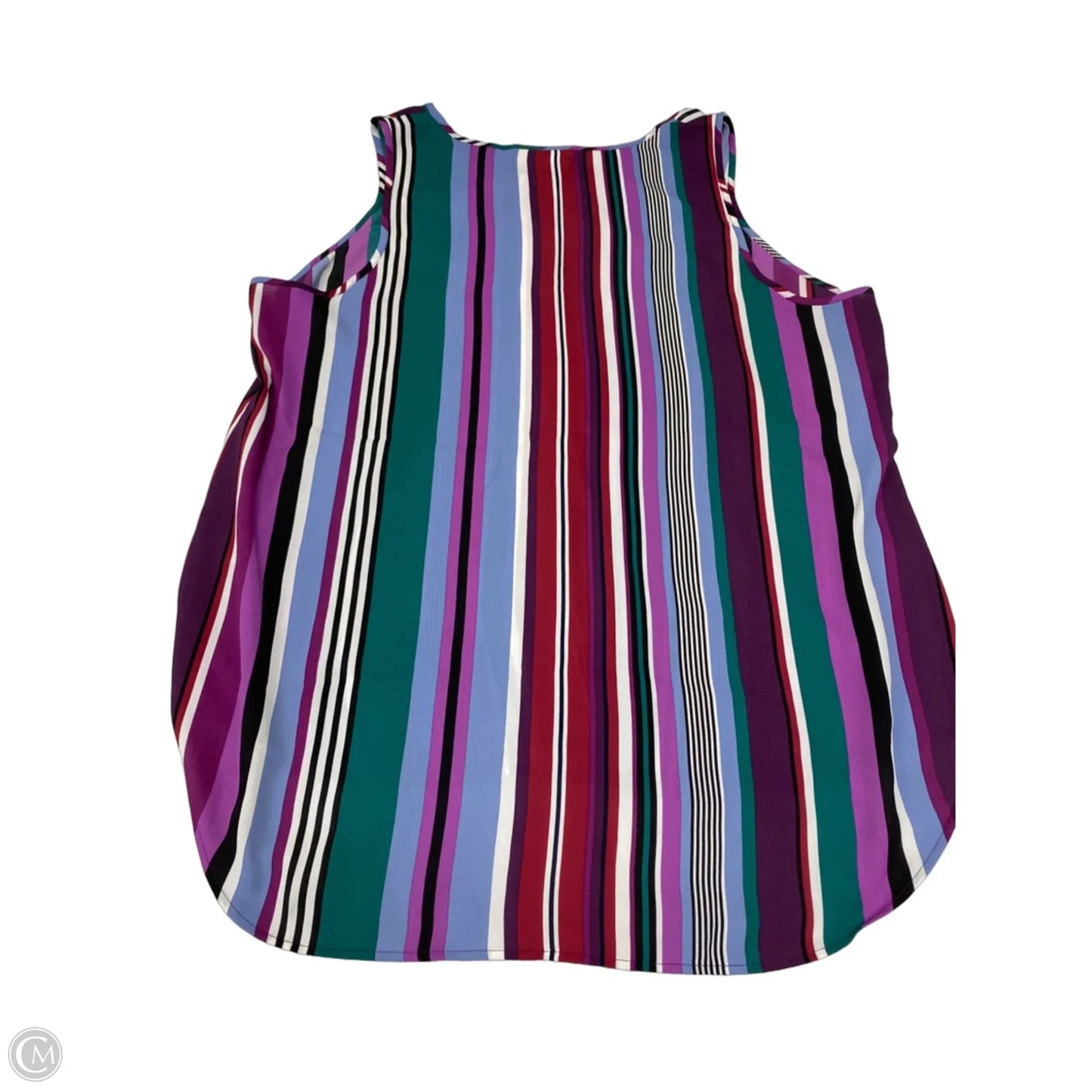 Blouse Sleeveless By Van Heusen In Striped Pattern, Size: Xl