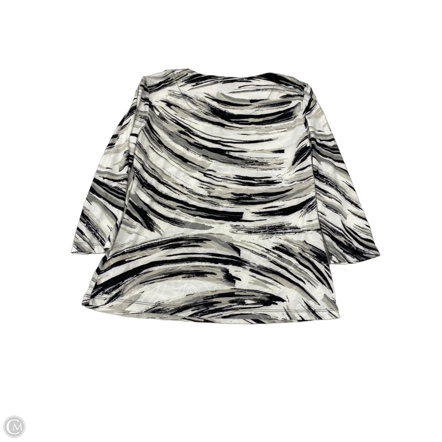 Blouse 3/4 Sleeve By Jm Collections In Black & Cream, Size: Sp
