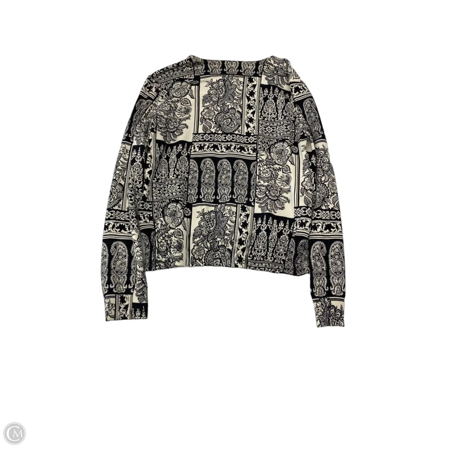 Cardigan By Oliver Perry In Black & Cream, Size: Sp