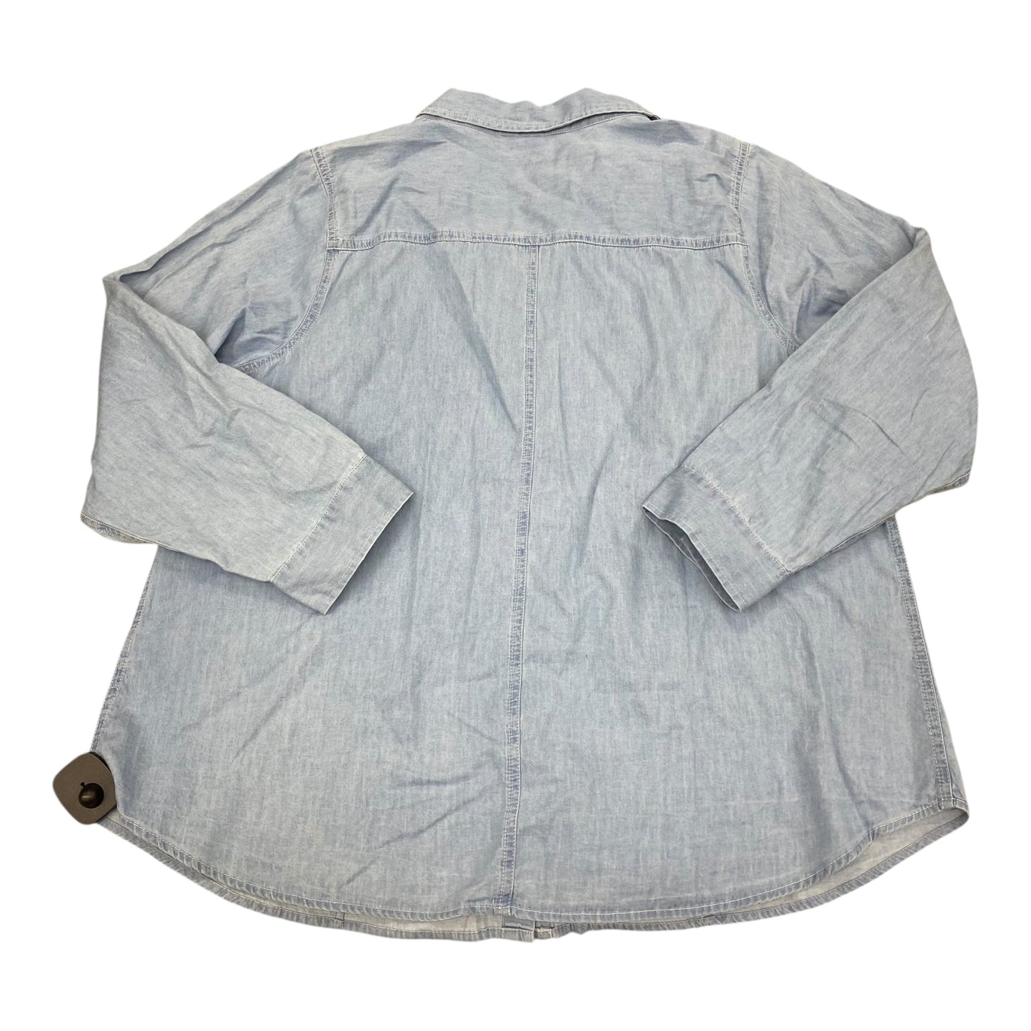 Top 3/4 Sleeve By Cj Banks In Blue Denim, Size:1X