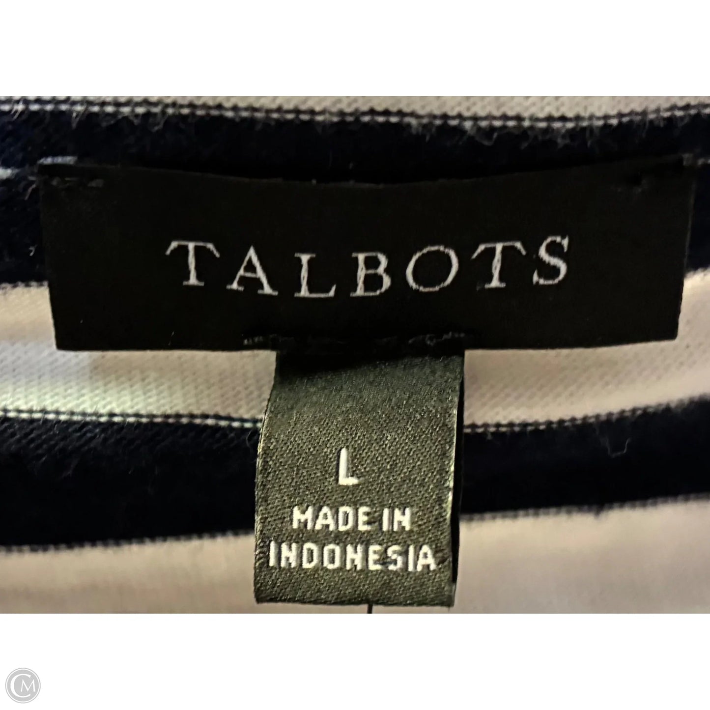 Top Short Sleeve By Talbots In Striped Pattern, Size: L