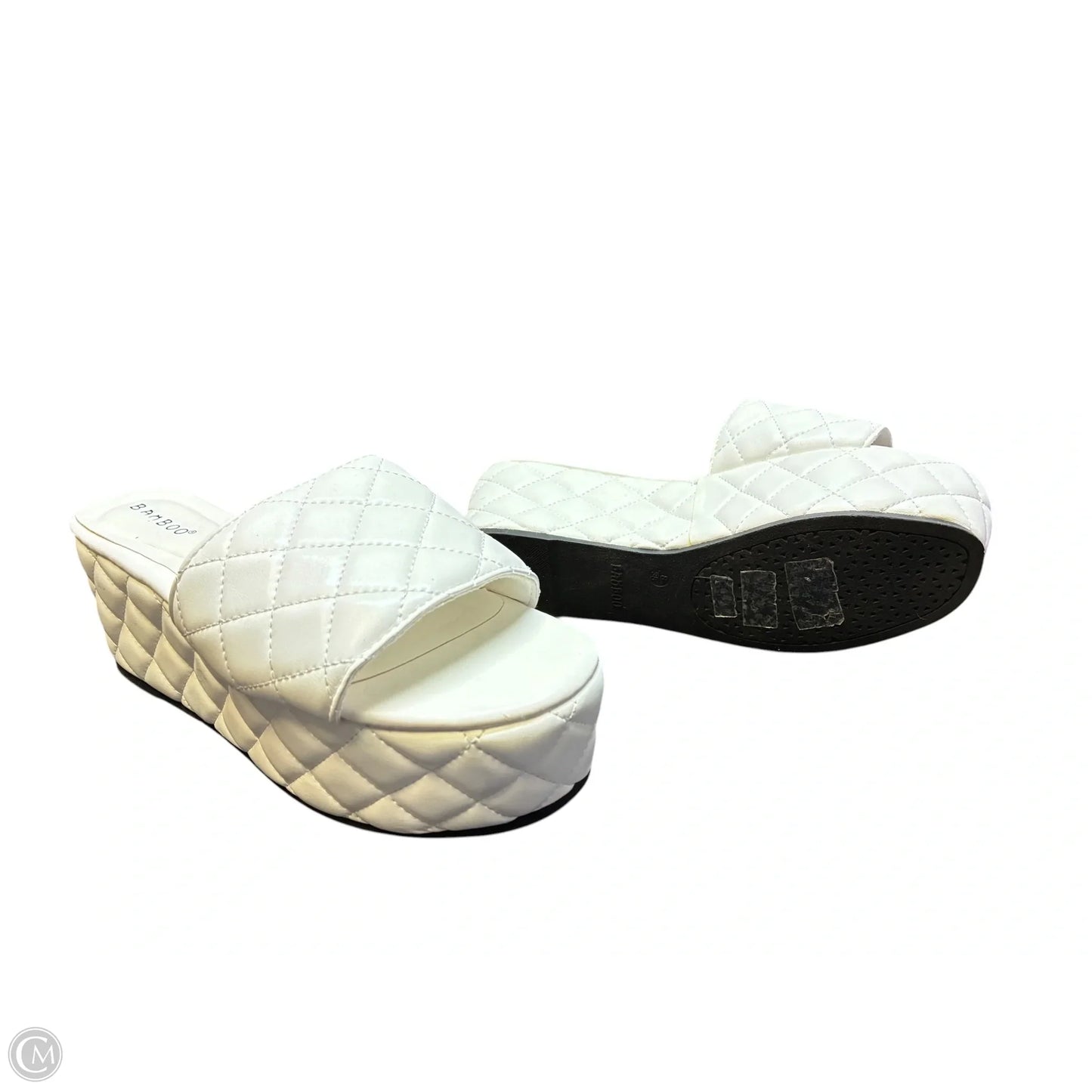 Sandals Heels Block By Bamboo In White, Size: 8