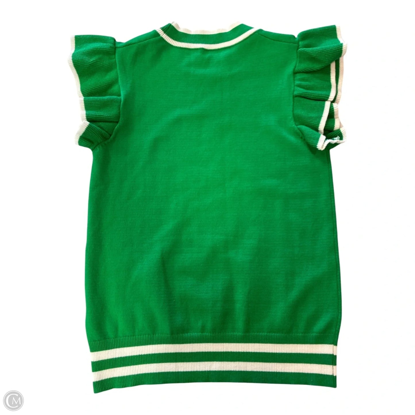 Top Short Sleeve By Cmf In Green & White, Size: S
