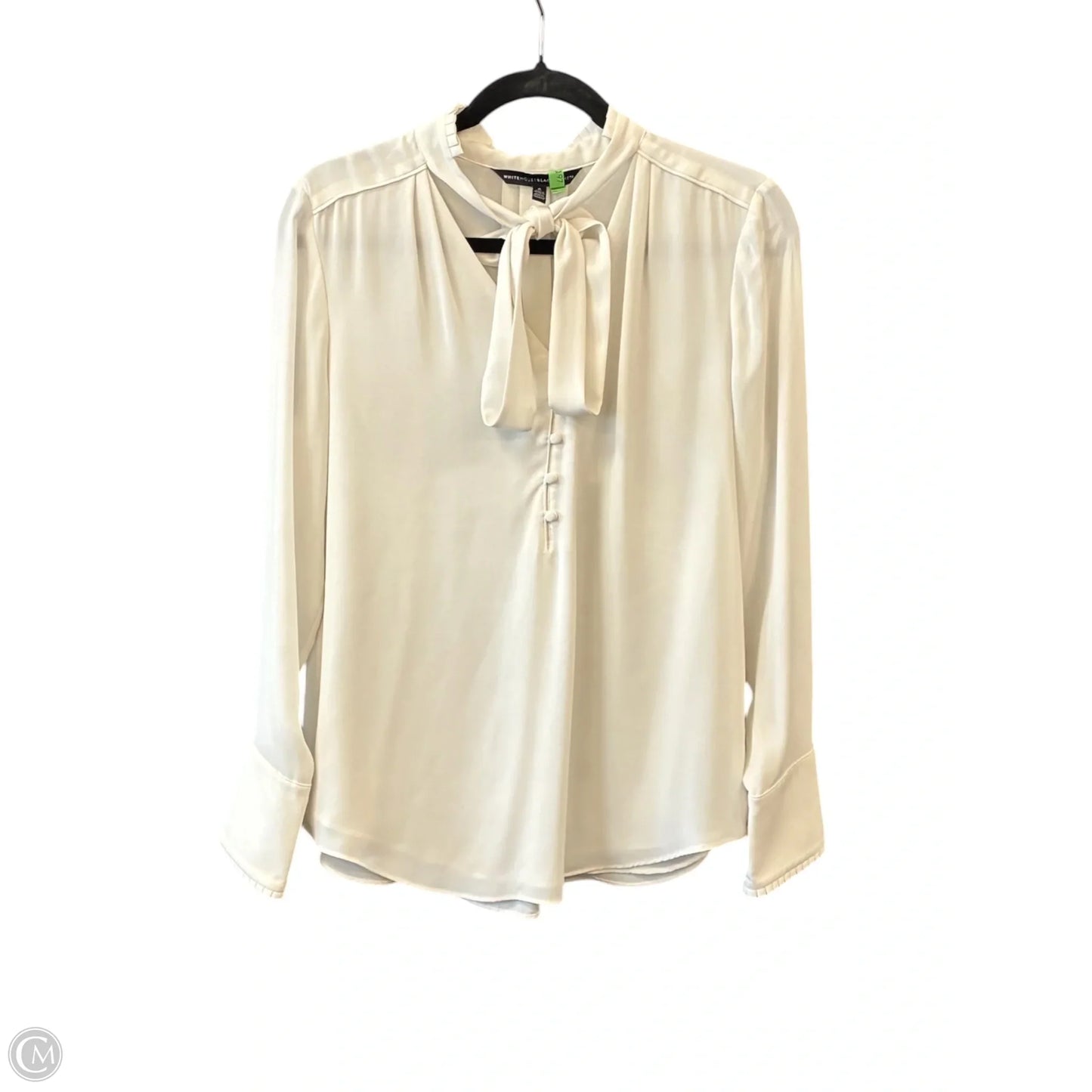 Blouse Long Sleeve By White House Black Market In Ivory, Size: S