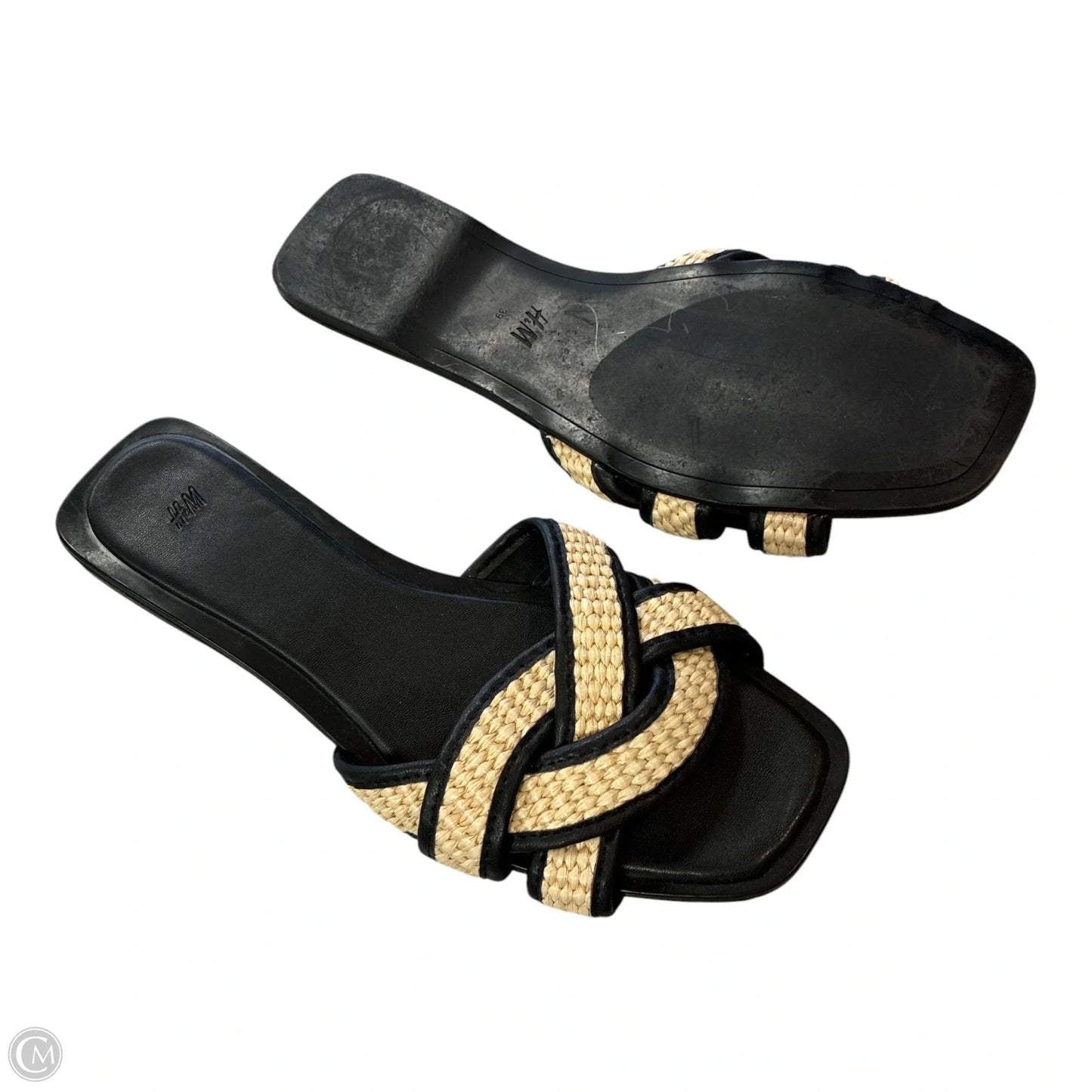 Sandals Flats By H&m In Black & Tan, Size: 8.5
