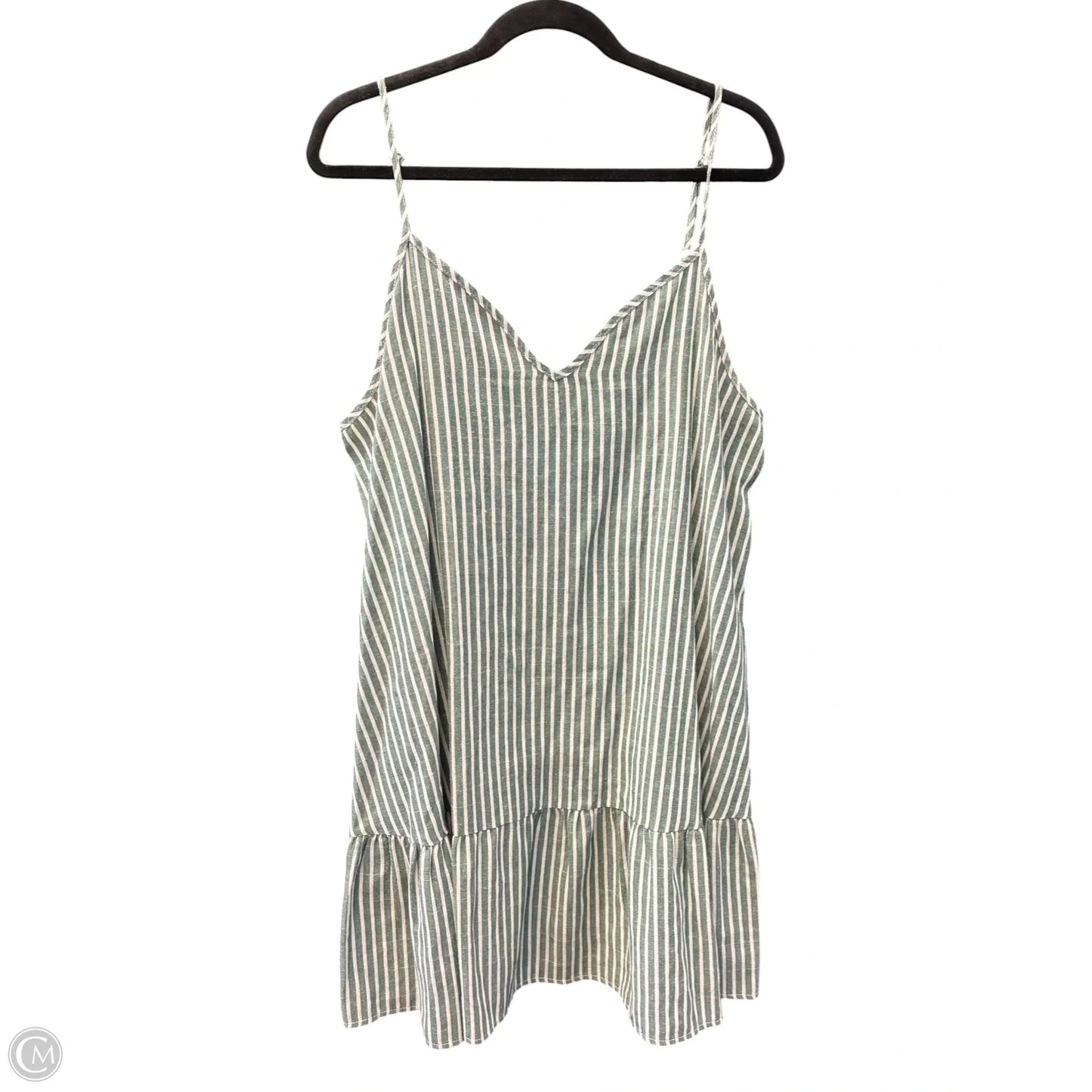 Dress Casual Short By Shein In Green & White, Size: 1x