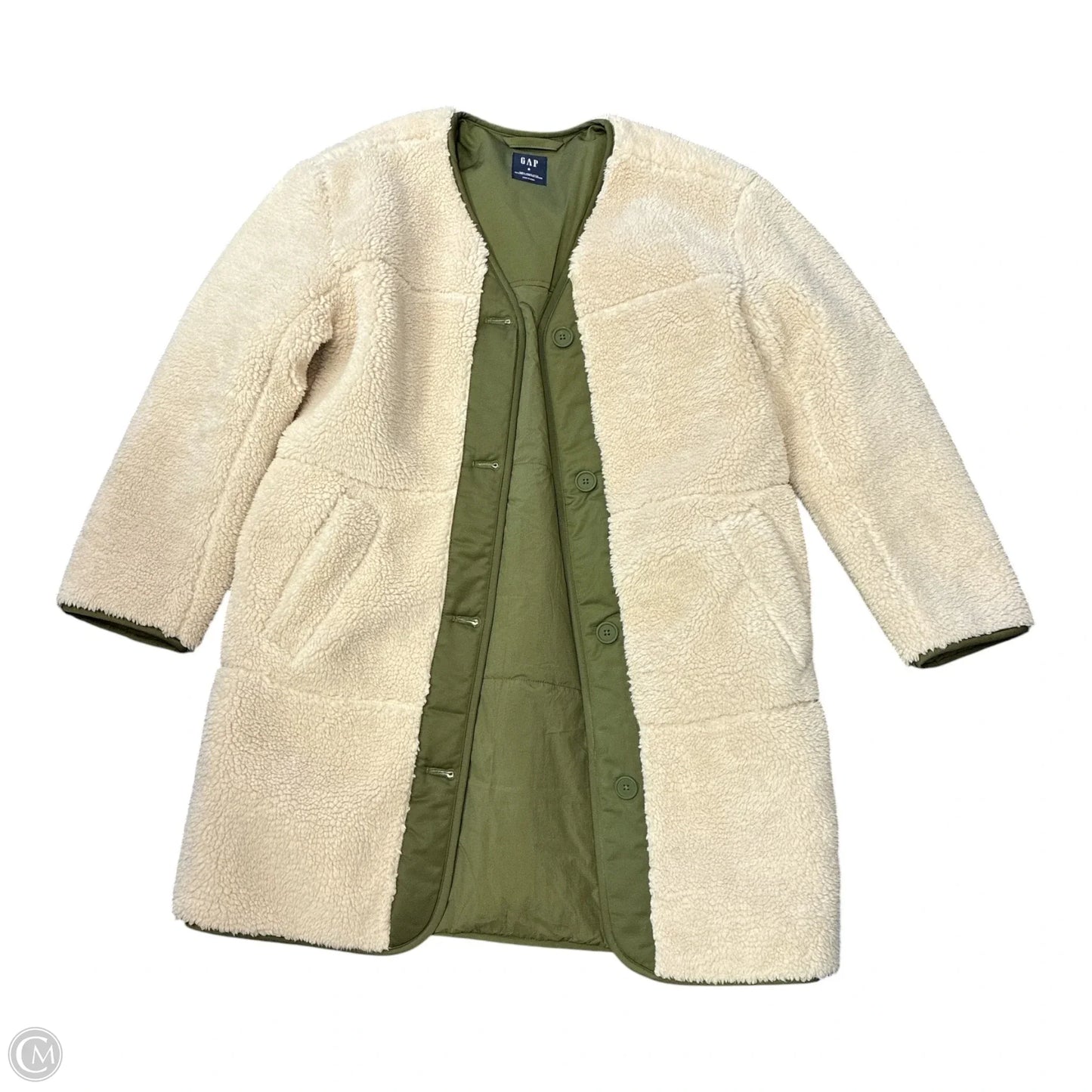 Coat Faux Fur & Sherpa By Gap In Beige, Size: S