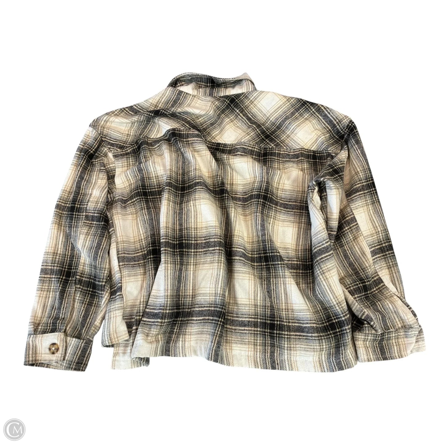 Jacket Shirt By Cmf In Tan & White, Size: 2x