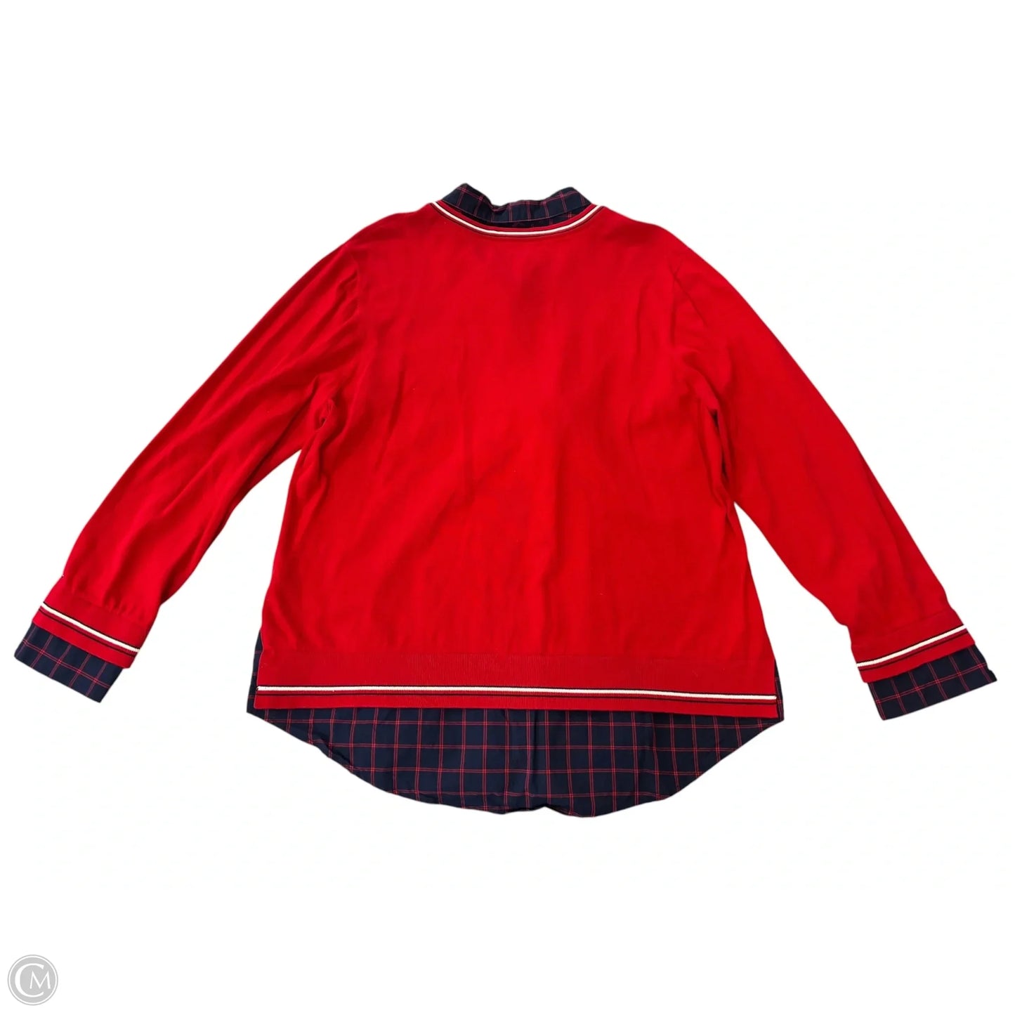 Top Long Sleeve By Tommy Hilfiger In Blue Red & White, Size: Xl