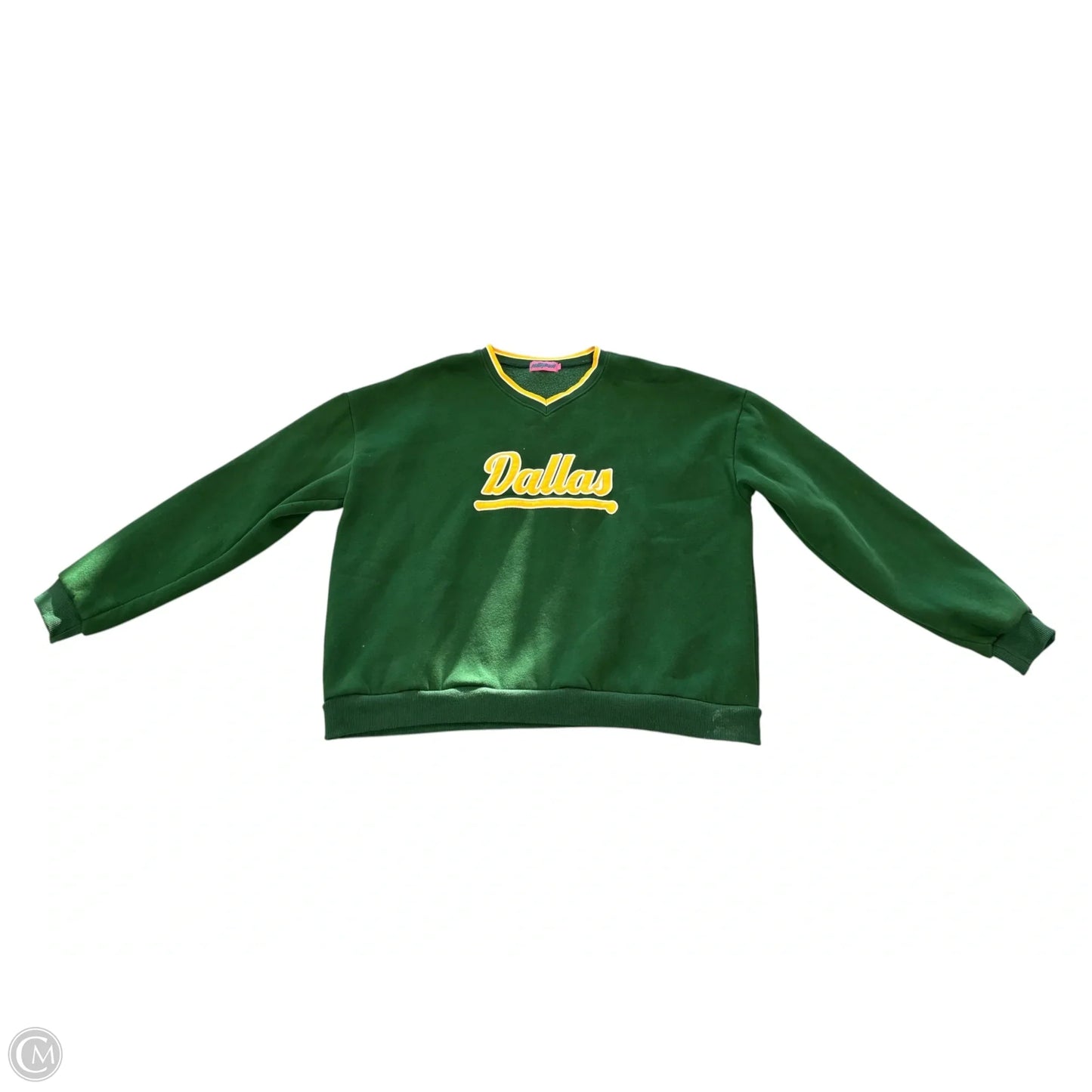 Sweatshirt Collar By Edikted In Green & Yellow, Size: S
