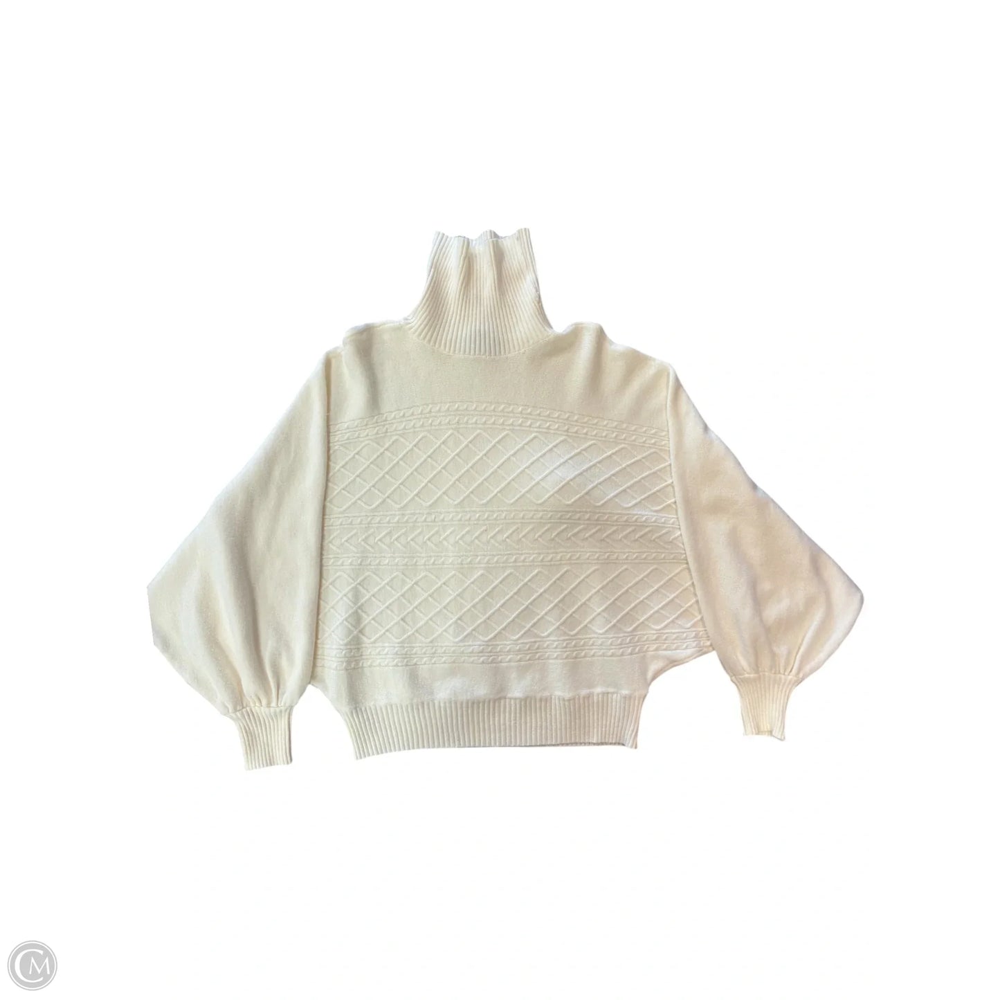 Sweater By Clothes Mentor In Cream, Size: L