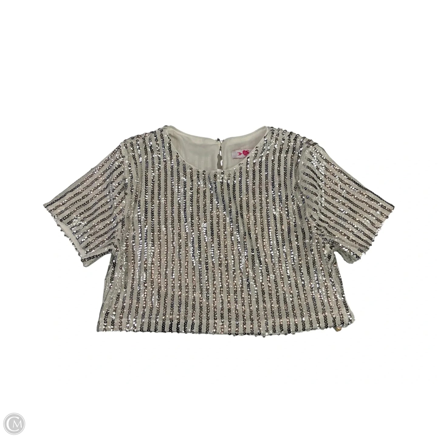 Top Short Sleeve By Buddy Love In Silver & White, Size: Xs