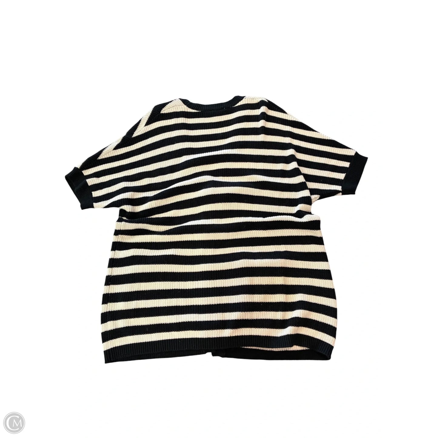 Sweater Short Sleeve By Cabi In Black & Cream, Size: M