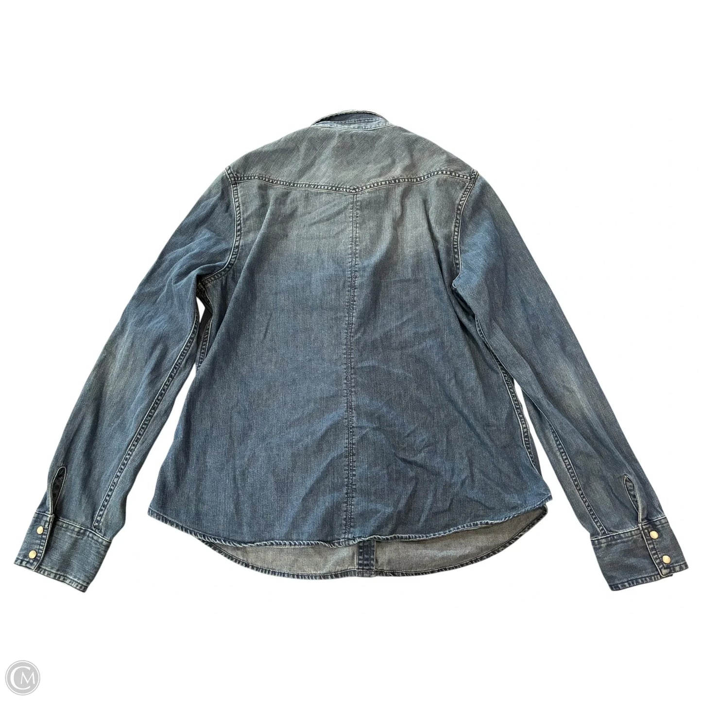 Top Long Sleeve By American Eagle In Blue Denim, Size: Xl