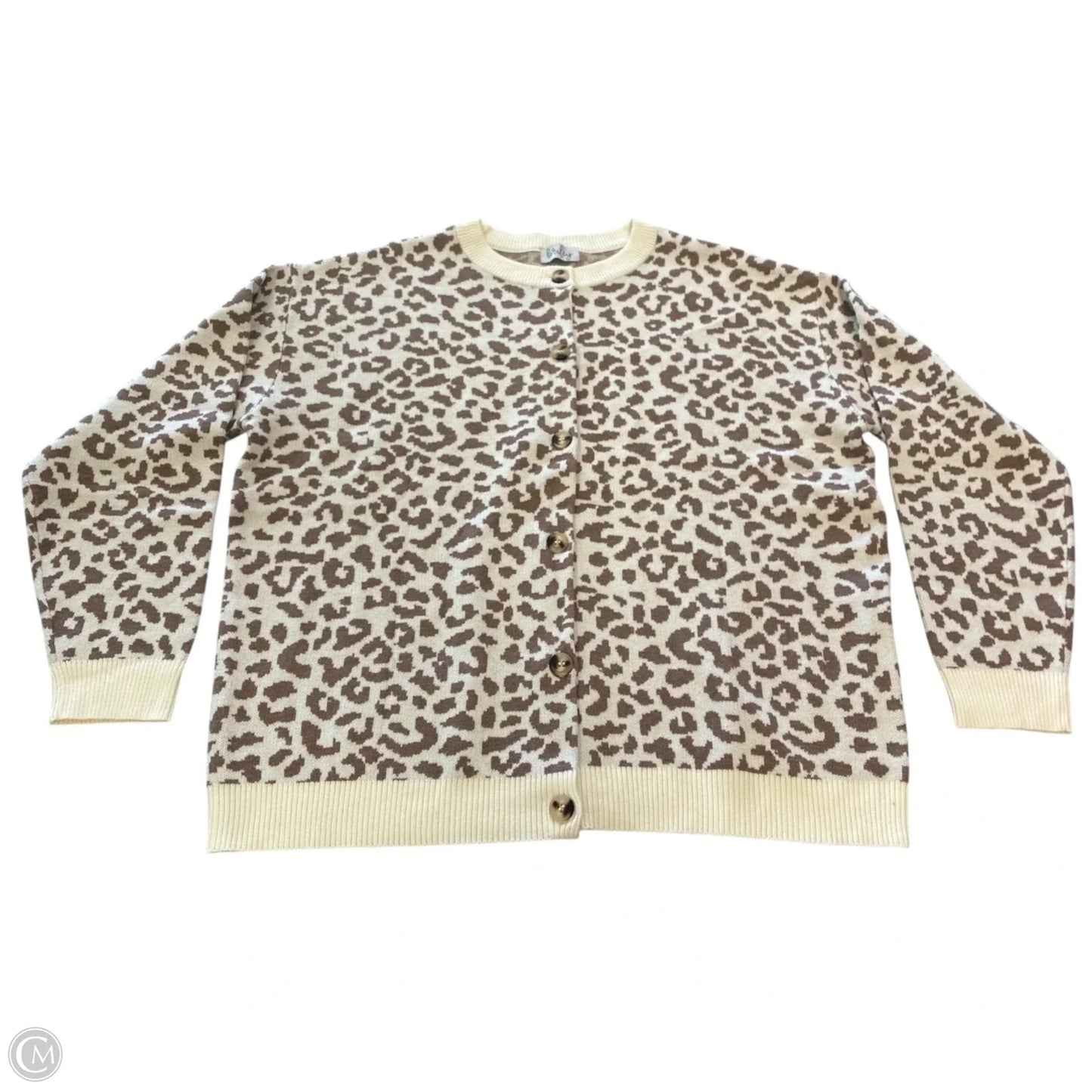 Sweater Cardigan By Clothes Mentor In Animal Print, Size: Xl