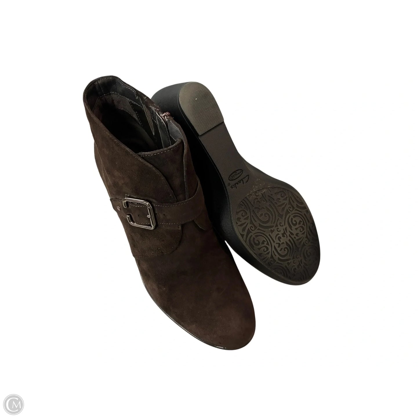 Shoes Heels Wedge By Clarks In Brown, Size: 8