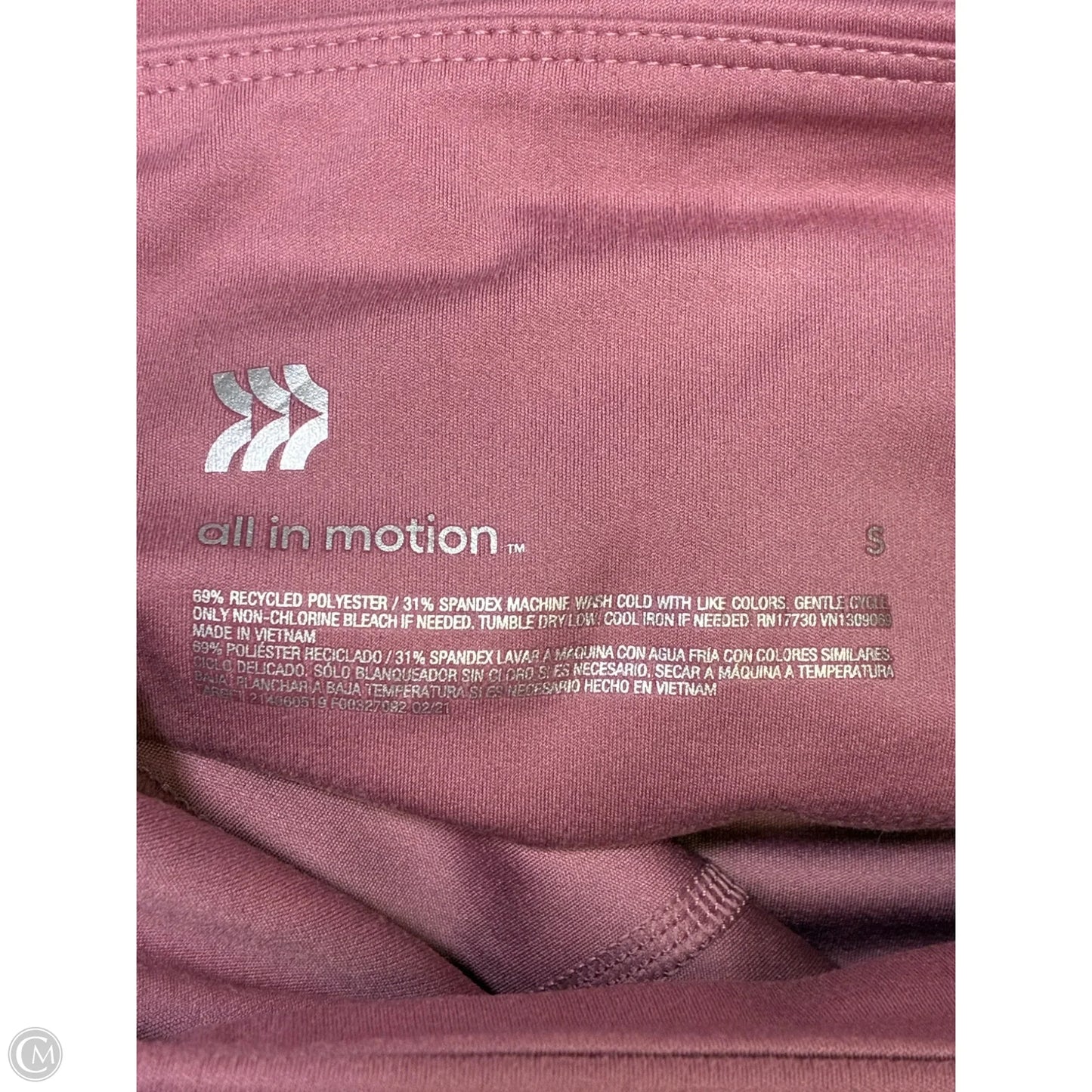 Athletic Leggings By All In Motion In Pink, Size: S