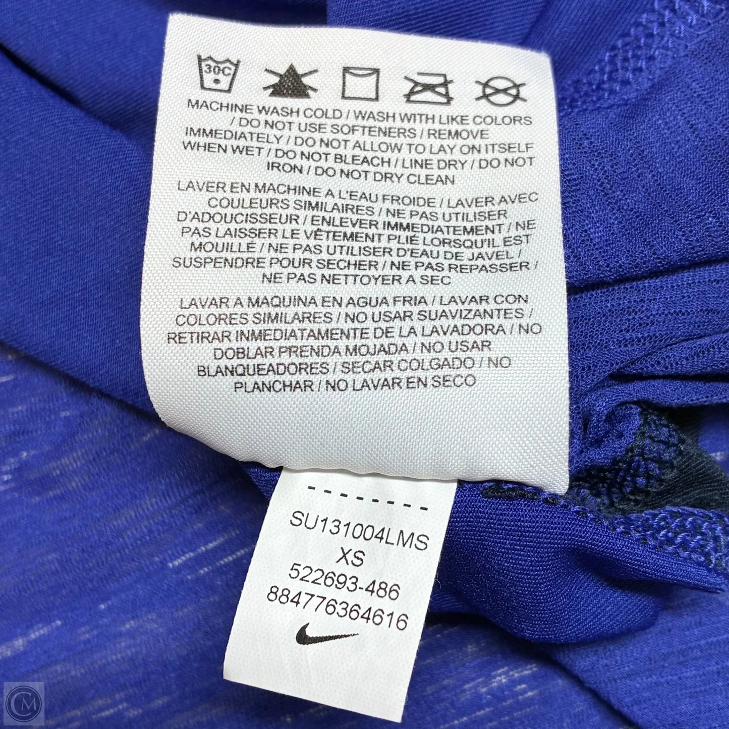 Athletic Tank Top By Nike In Black & Blue, Size: Xs