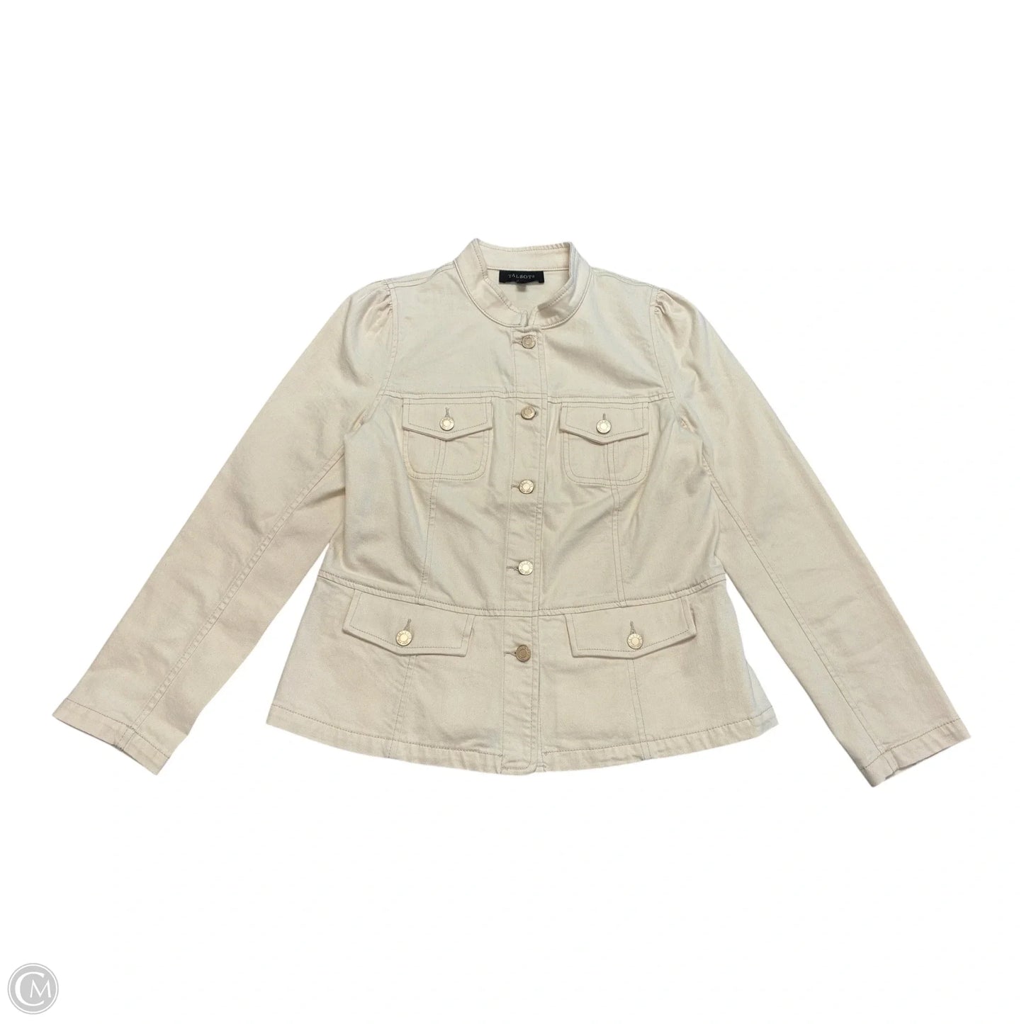 Jacket Denim By Talbots In Cream, Size: M