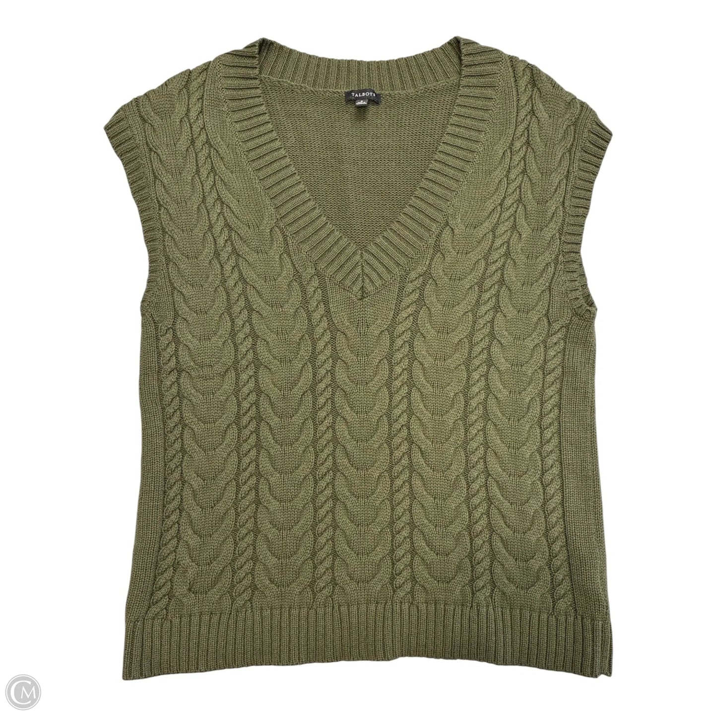 Vest Sweater By Talbots In Green, Size: S