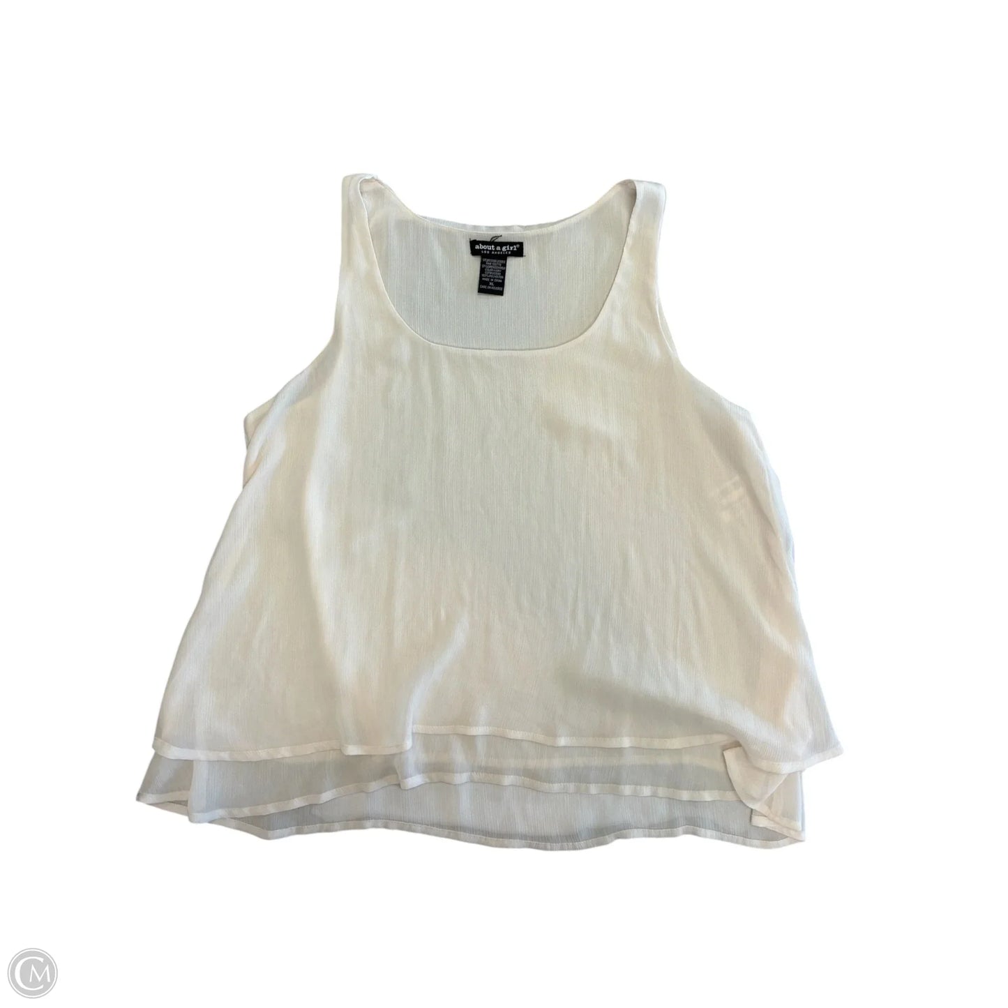 Top Sleeveless By About A Girl In Cream, Size: Xl