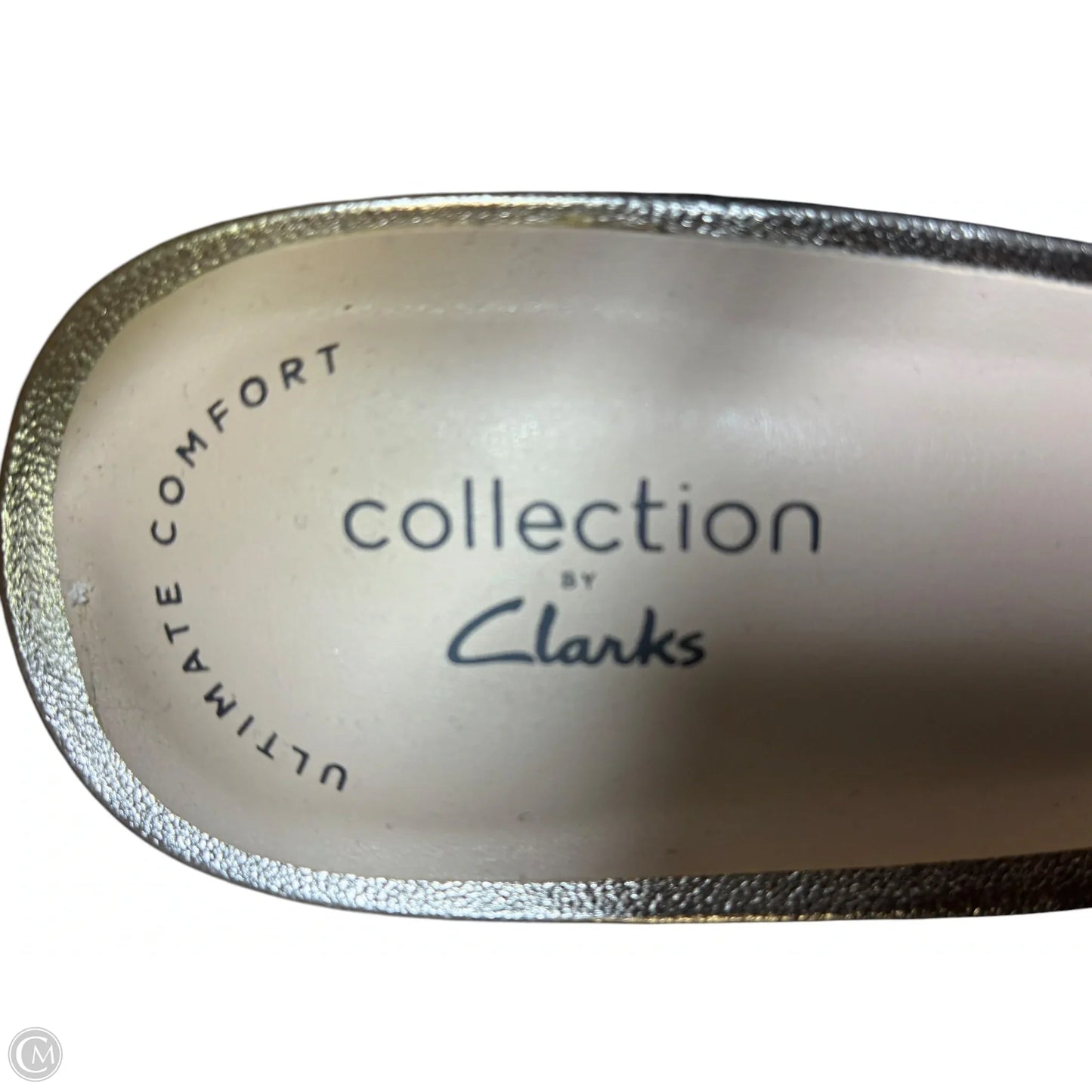 Sandals Heels Block By Clarks In Gold, Size: 8.5