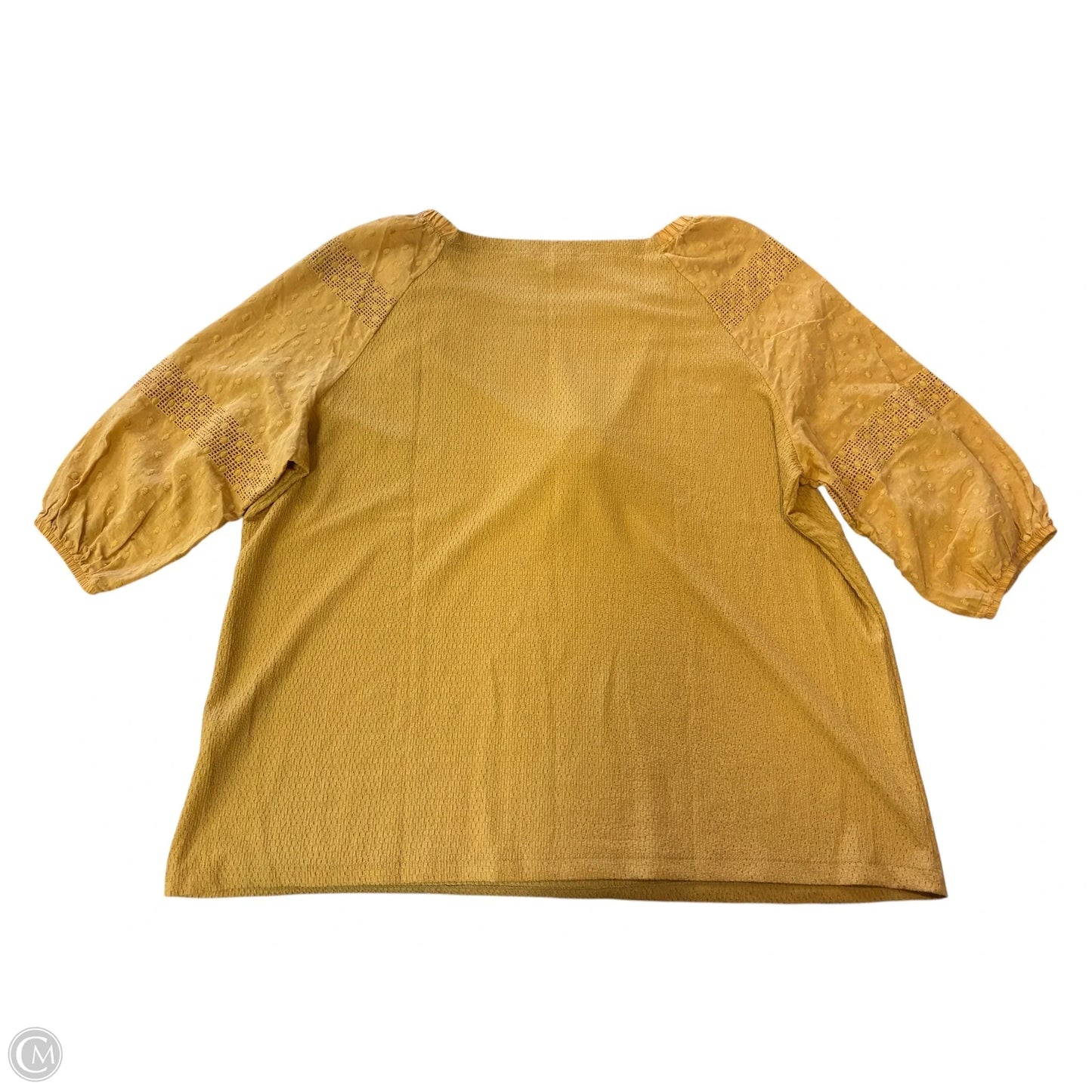 Top Long Sleeve By Cmf In Yellow, Size: 2x