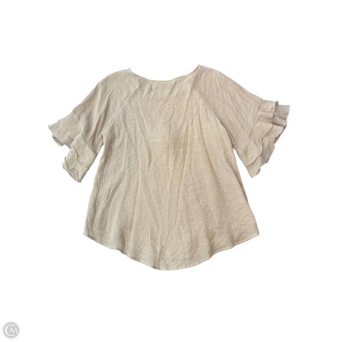 Top 3/4 Sleeve Basic By Cmf In Beige, Size: M