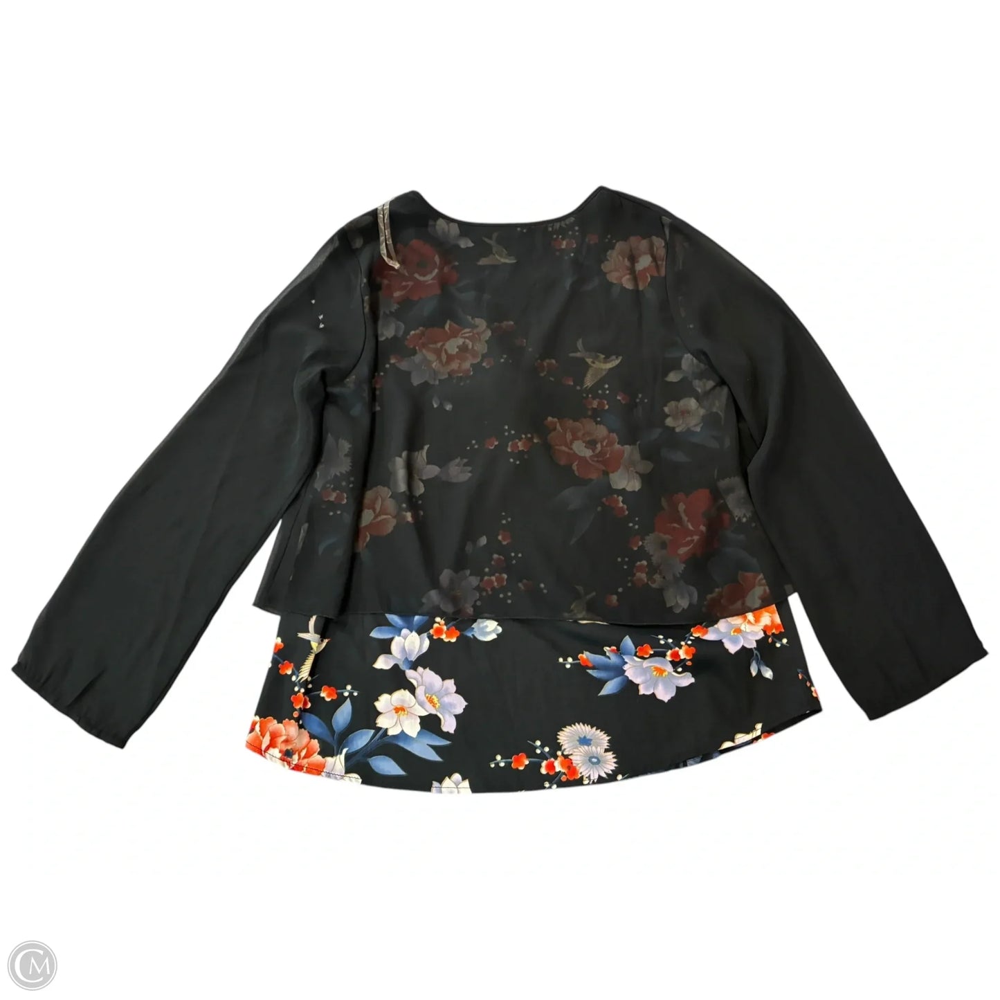 Blouse Long Sleeve By Clothes Mentor In Black, Size: M