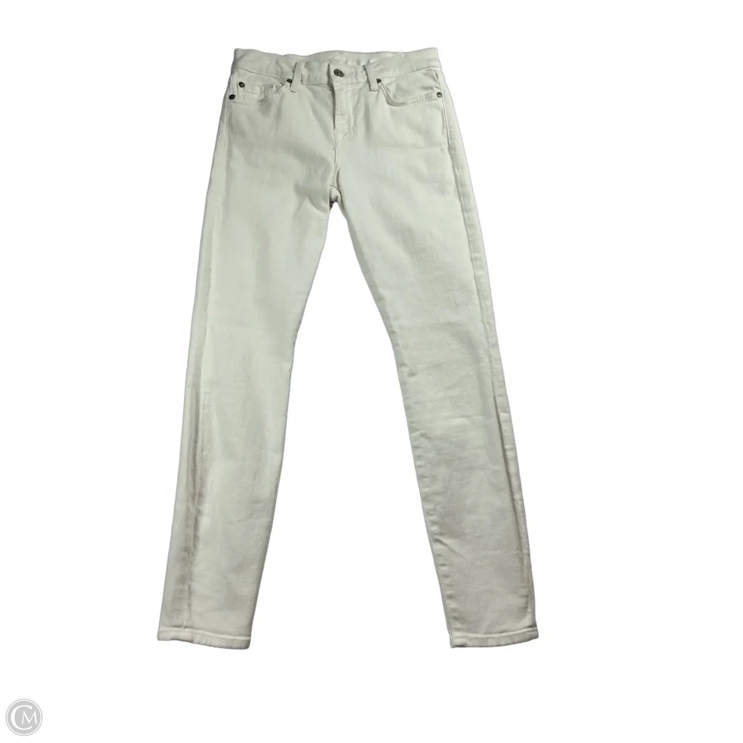 Jeans Skinny By 7 For All Mankind In White Denim, Size: 2