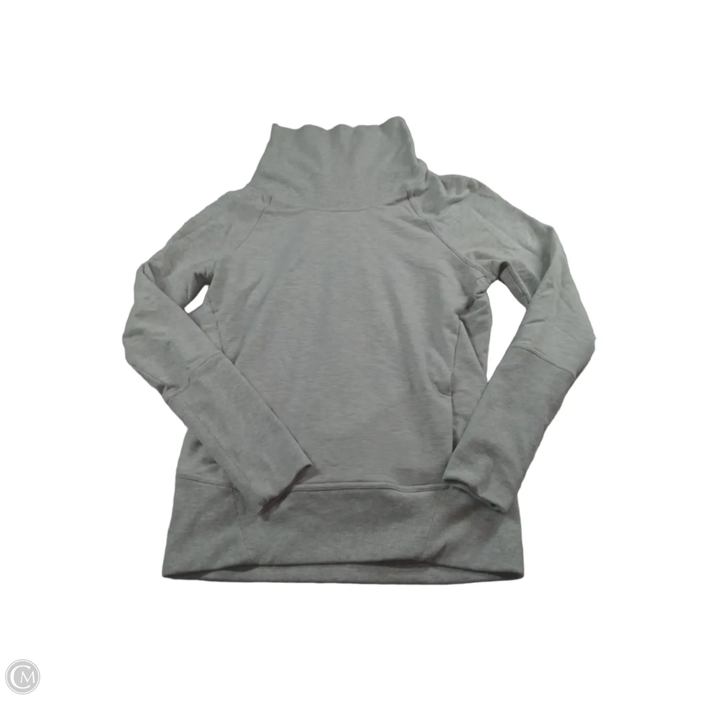 Athletic Top Long Sleeve Collar By Lululemon In Grey, Size: 4