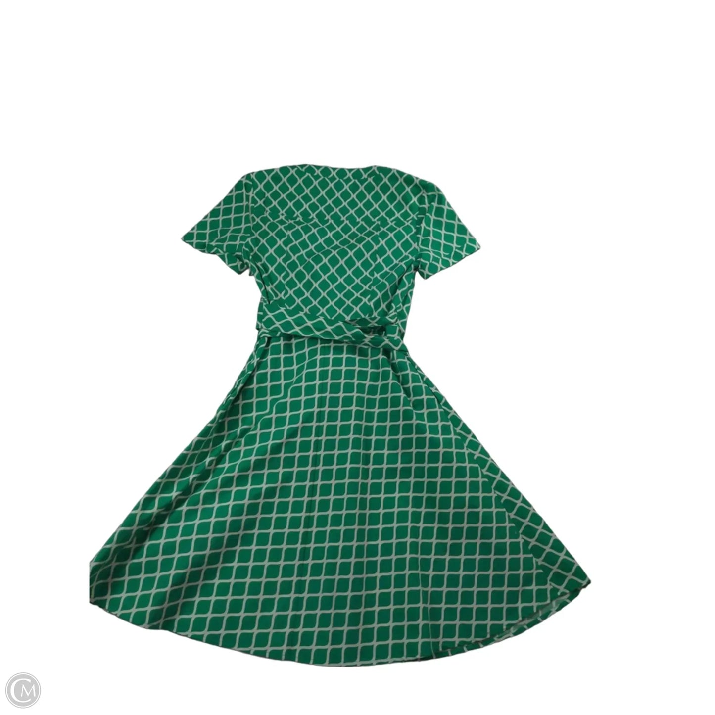 Dress Casual Midi By Boden In Green & White, Size: 4