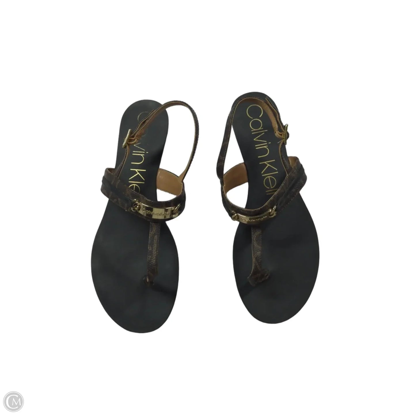 Sandals Flats By Calvin Klein In Brown, Size: 8.5