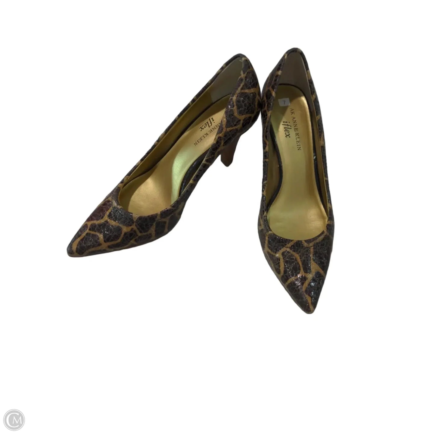 Sandals Heels Block By Anne Klein In Animal Print, Size: 7