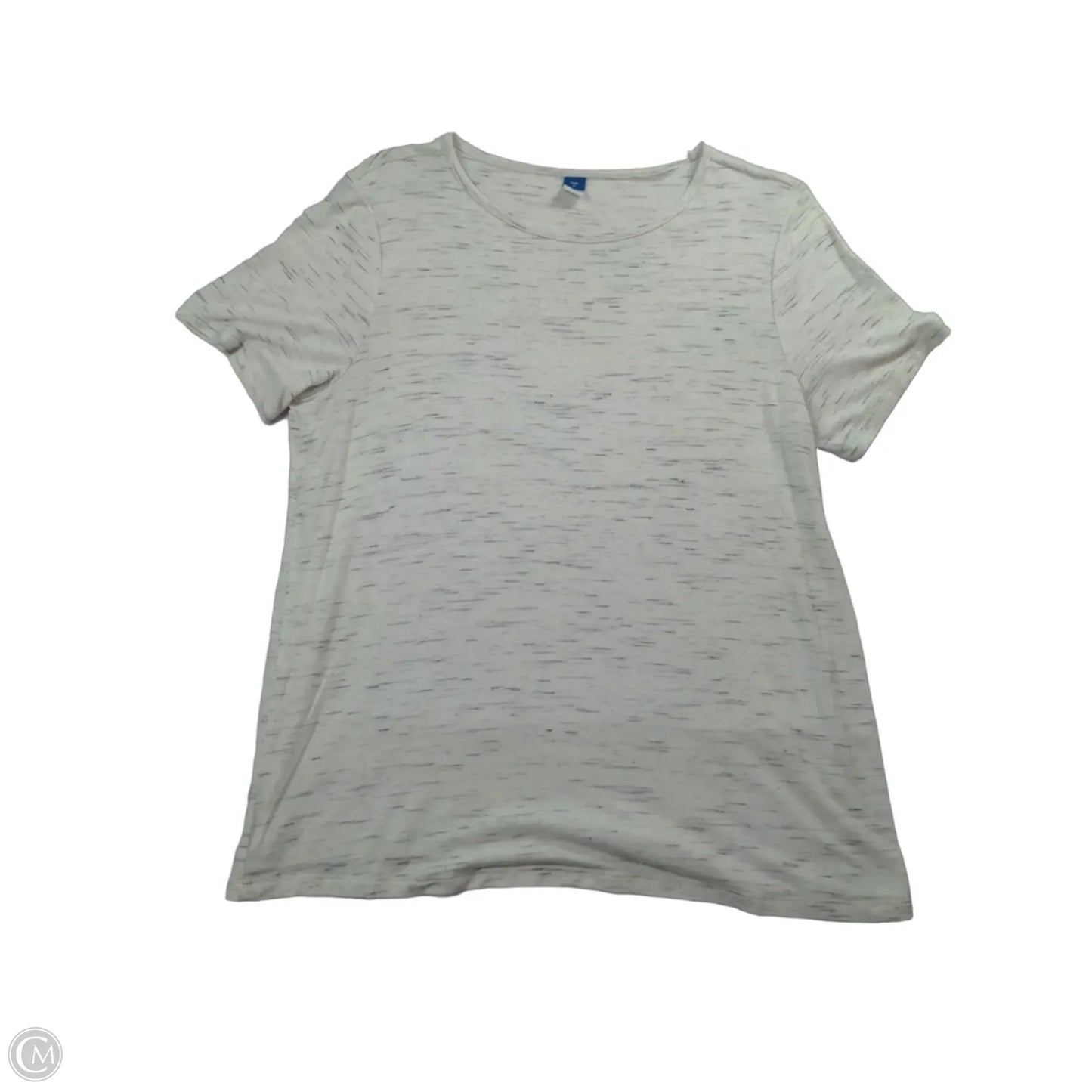 Top Short Sleeve Basic By Old Navy In Grey & White, Size: M