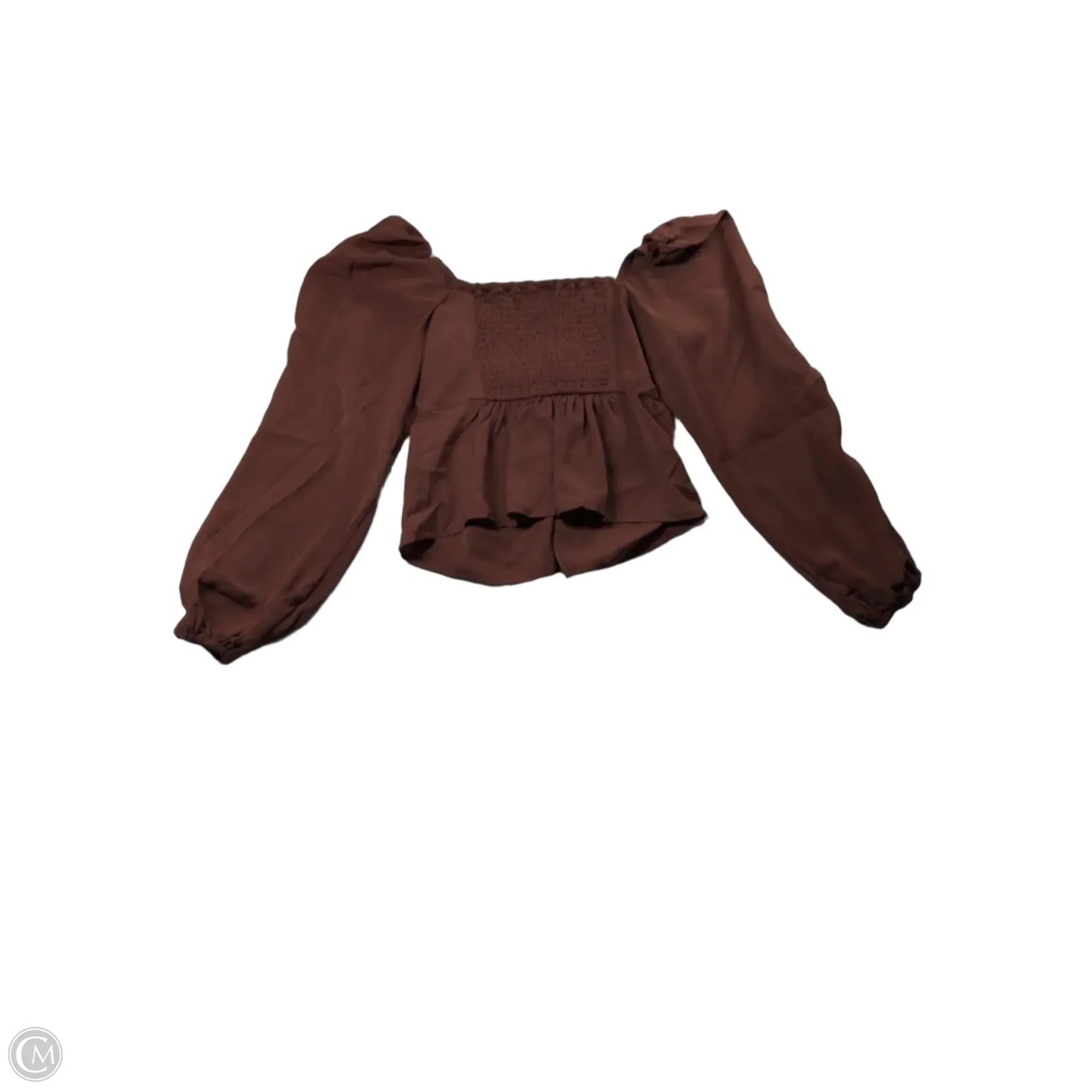 Blouse Long Sleeve By Abercrombie And Fitch In Brown, Size: Xs