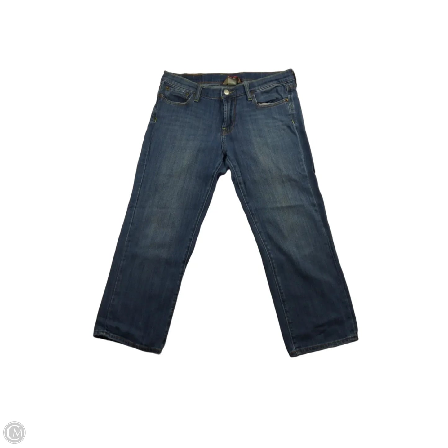 Jeans Cropped By Lucky Brand In Blue Denim, Size: 12