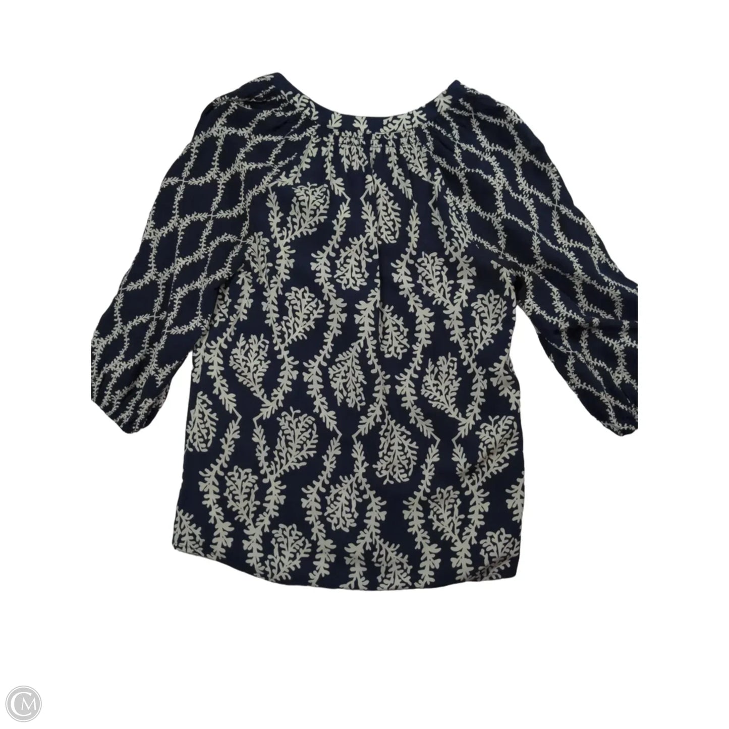 Top 3/4 Sleeve By Crown And Ivy In Blue & White, Size: Xs