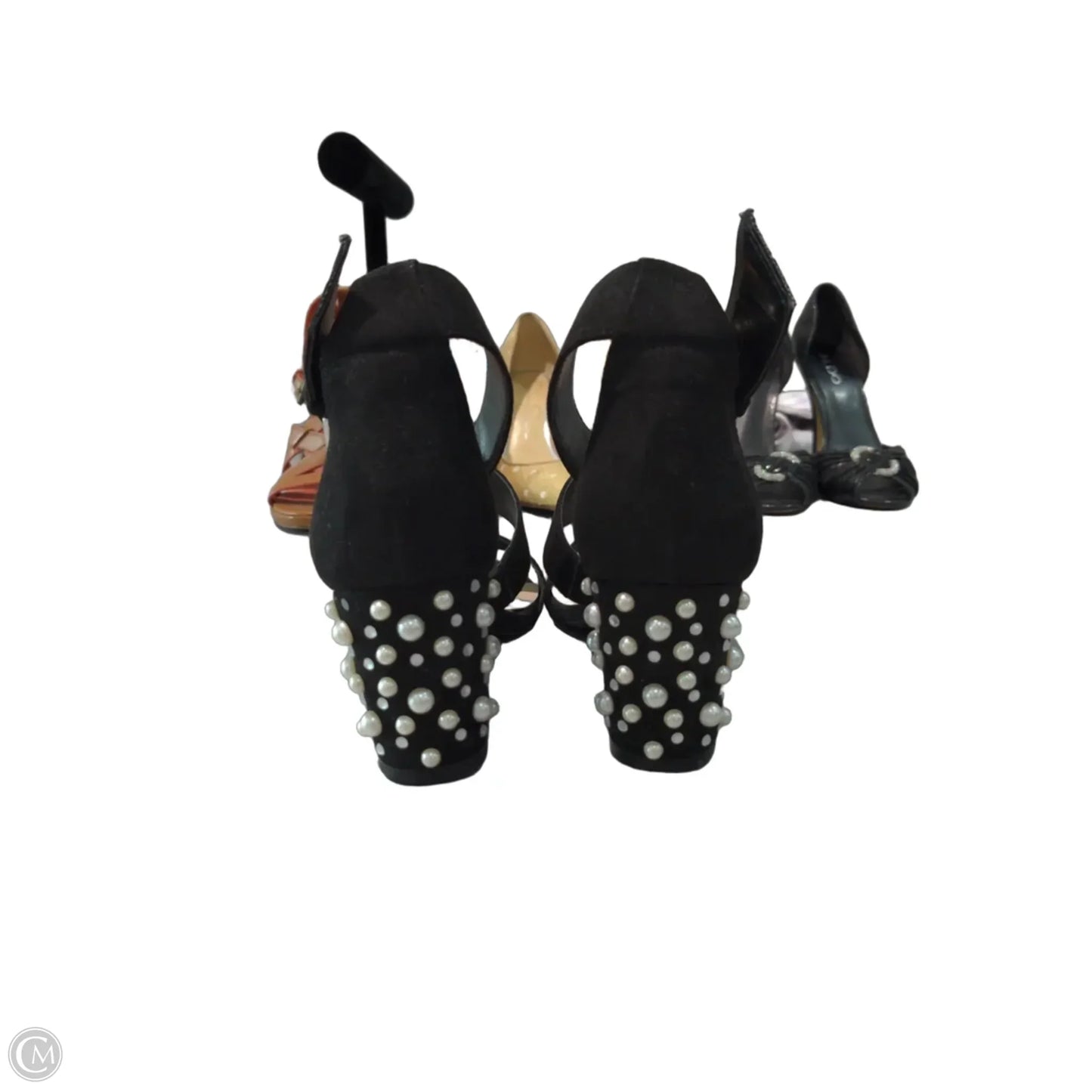 Sandals Heels Block By Nine West In Black, Size: 6.5
