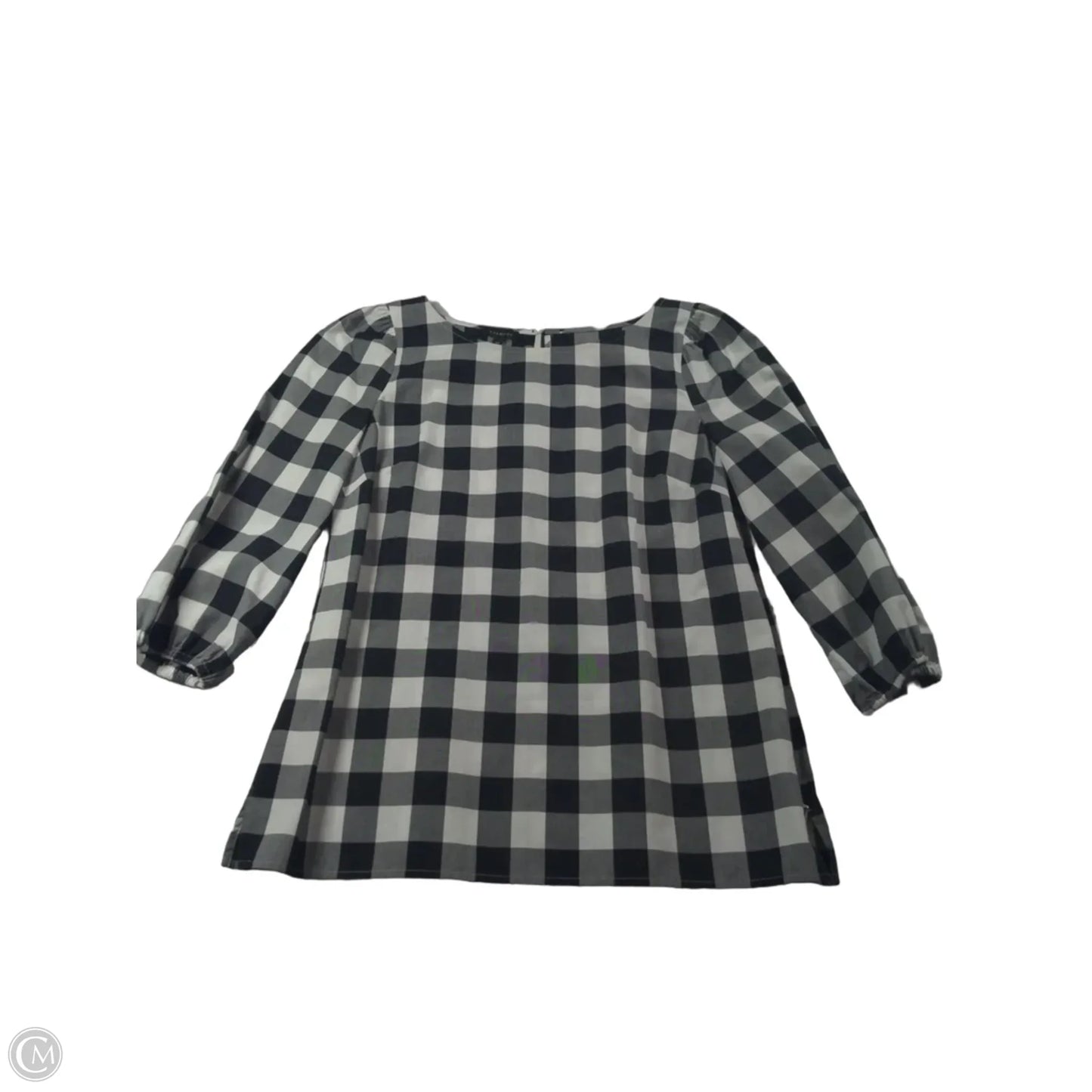 Blouse 3/4 Sleeve By Talbots In Black & White, Size: Xs